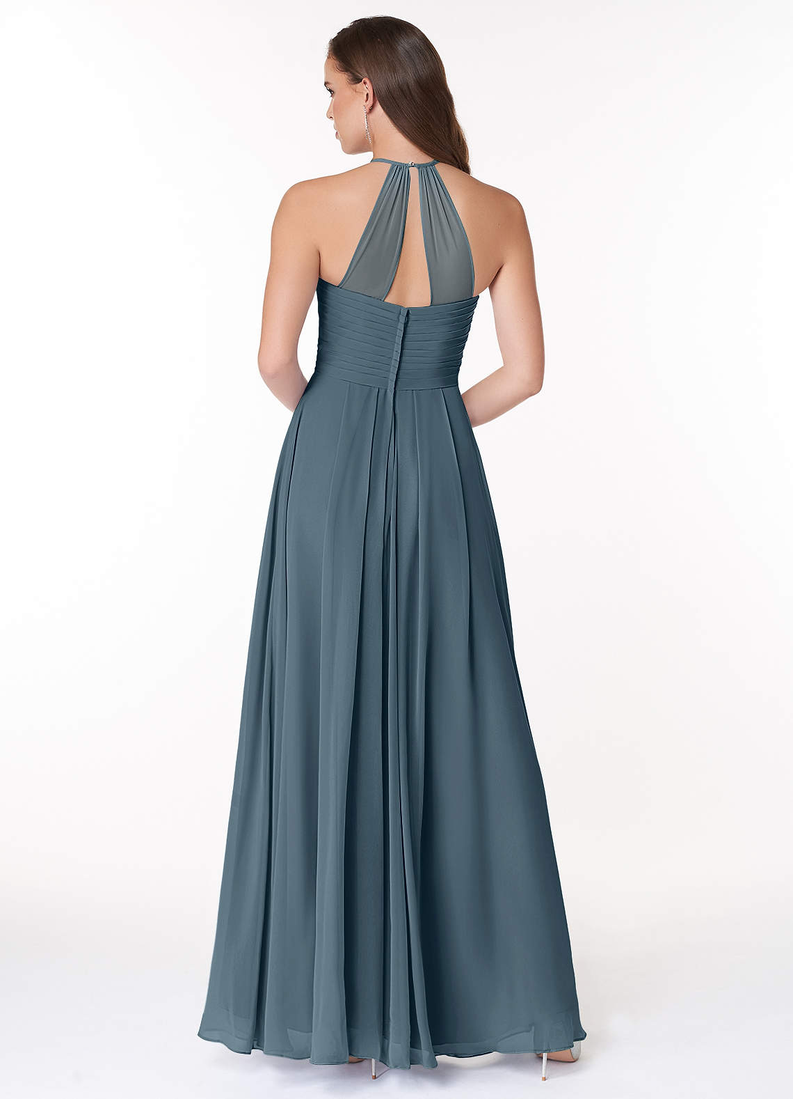 Ginger A-Line Halter Chiffon Bridesmaid Dress in Twilight