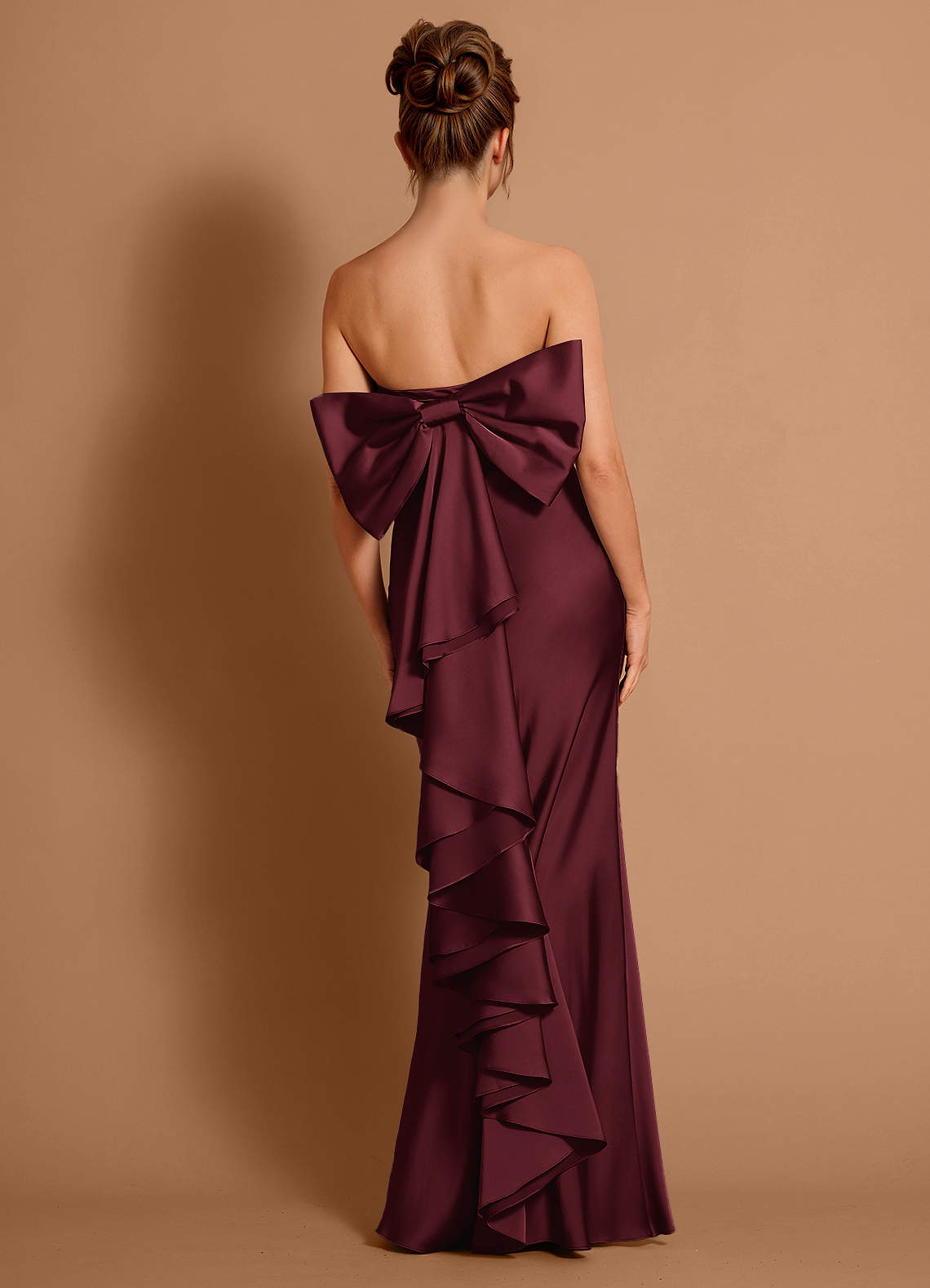 Aveline Mermaid Strapless Stretch Satin Evening Dress in Haze Pink