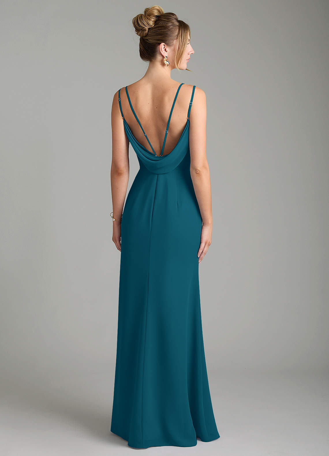 Egypt Sheath Sweetheart Chiffon Bridesmaid Dress in Ink Blue