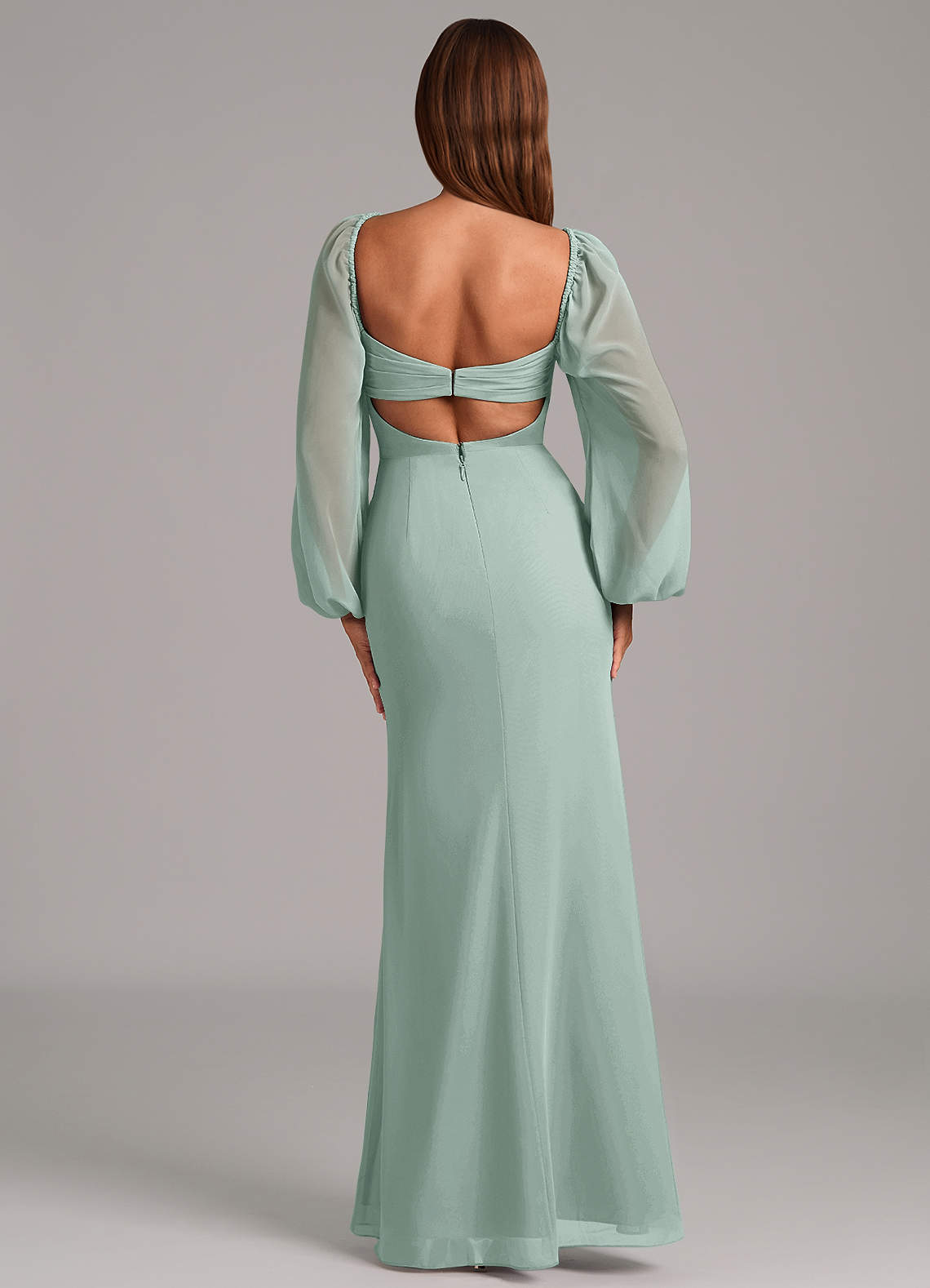 Brixley Mermaid Sweetheart Chiffon Bridesmaid Dress in Agave