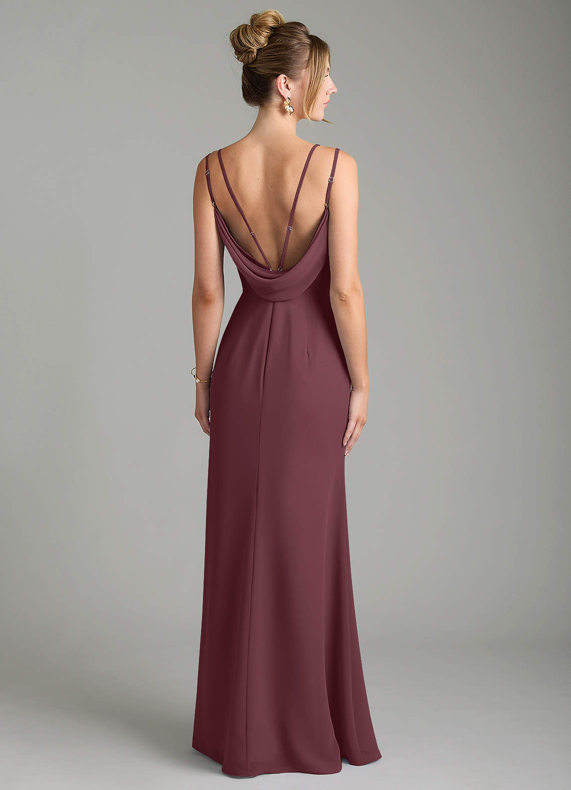 Egypt Sheath Sweetheart Chiffon Bridesmaid Dress in Sangria