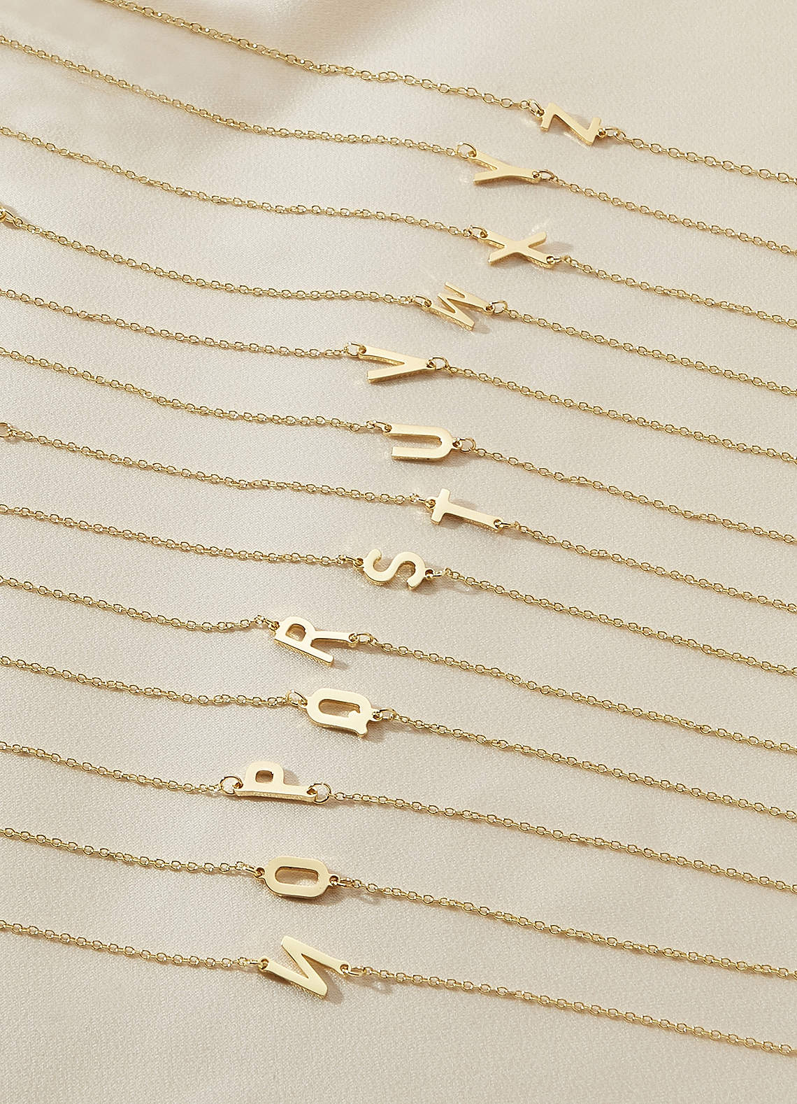 3-Piece Initial Letter Stackable Bracelet Set — Golden V — 图 126/130