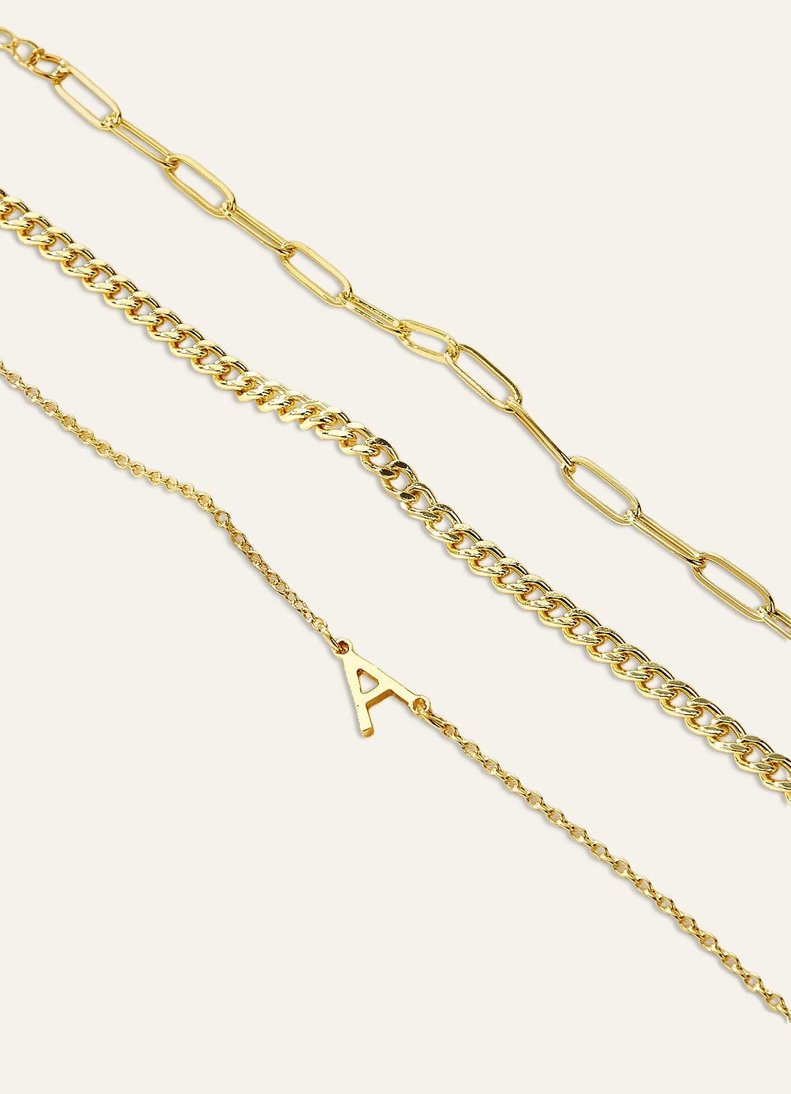 3-Piece Initial Letter Stackable Bracelet Set — Golden N — 图 14/130
