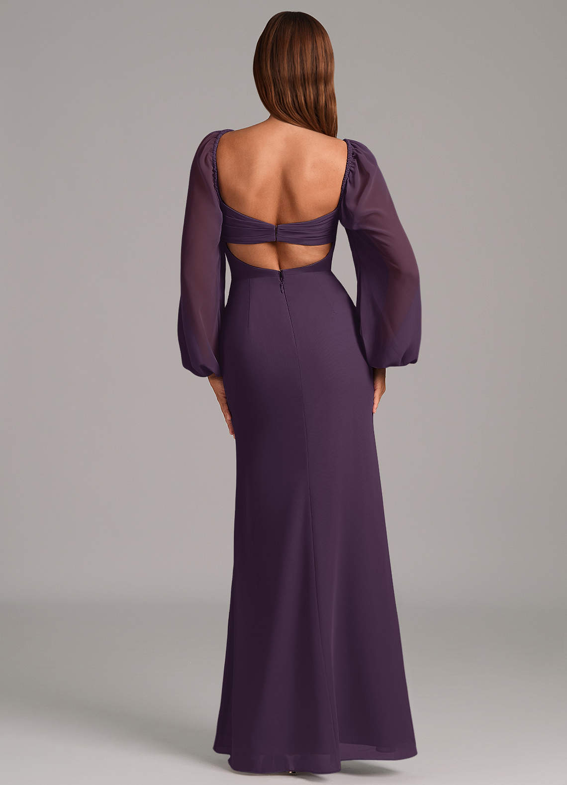 Brixley Mermaid Sweetheart Chiffon Bridesmaid Dress in Plum