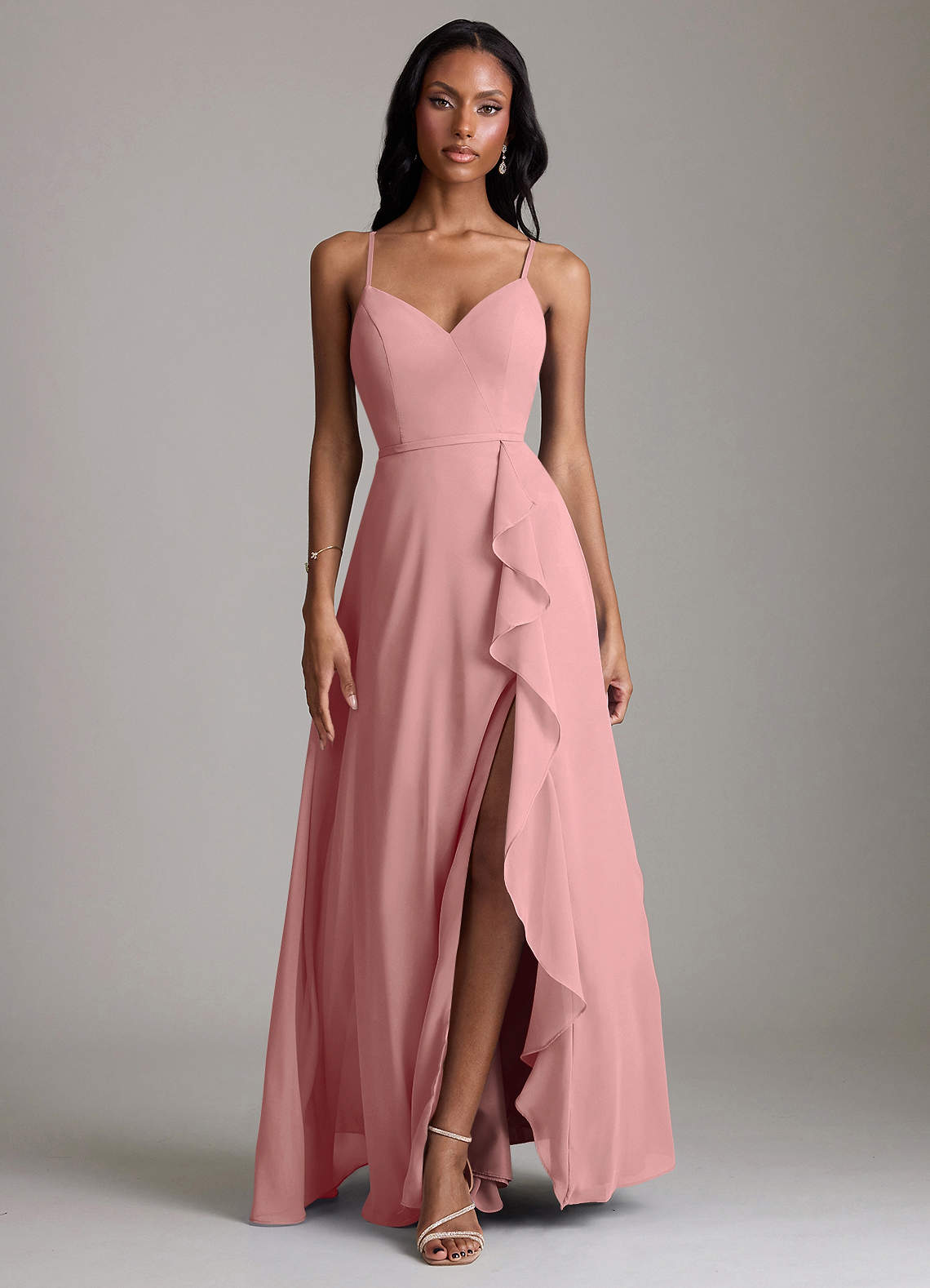 Naeem A-Line V-Neck Chiffon Bridesmaid Dress