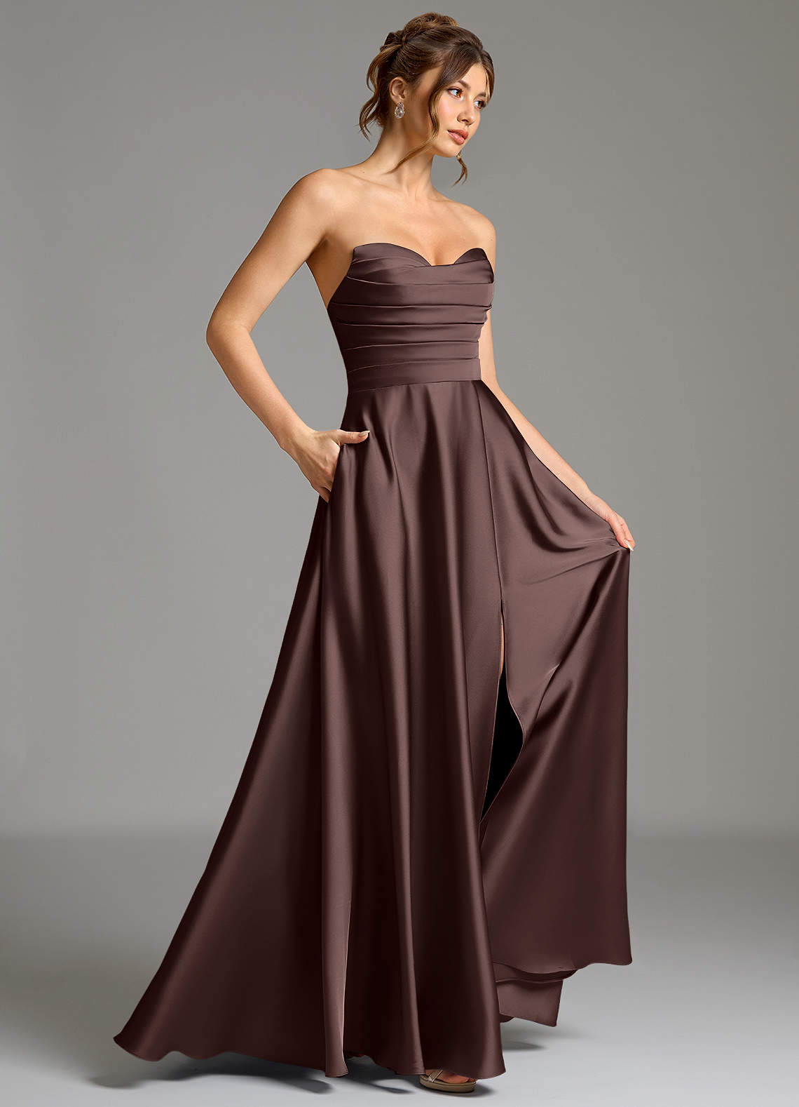 Ayla A-Line Sweetheart Stretch Satin Bridesmaid Dress