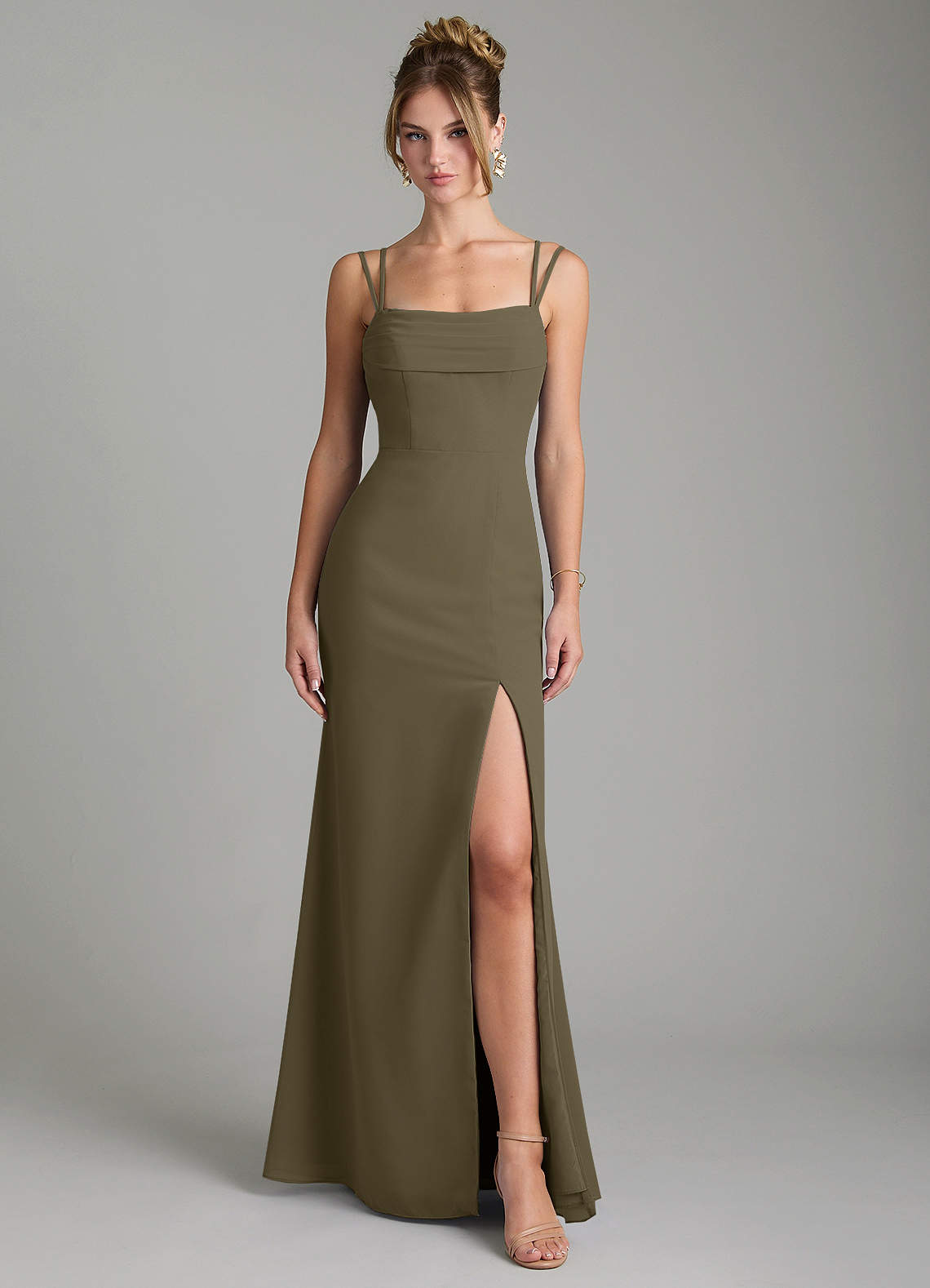 Egypt Sheath Sweetheart Chiffon Bridesmaid Dress in Willow Green