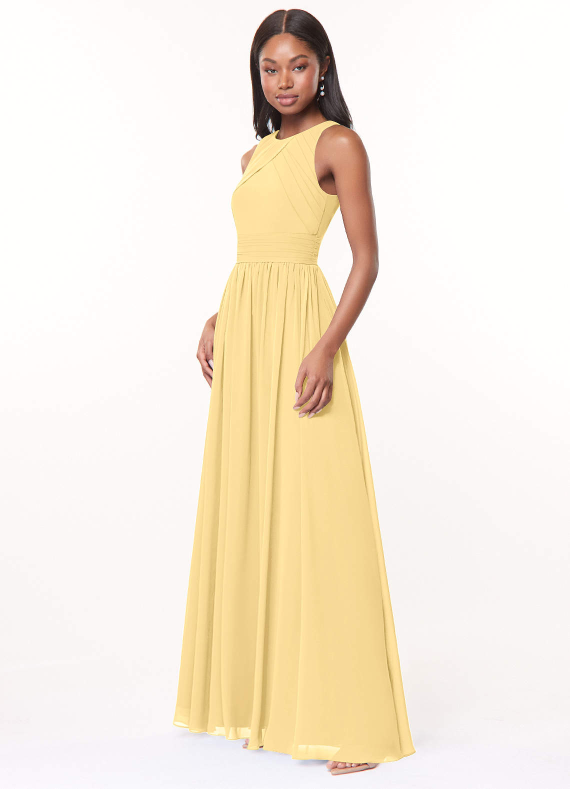 Harper A-Line Scoop-Neck Chiffon Bridesmaid Dress in Butter