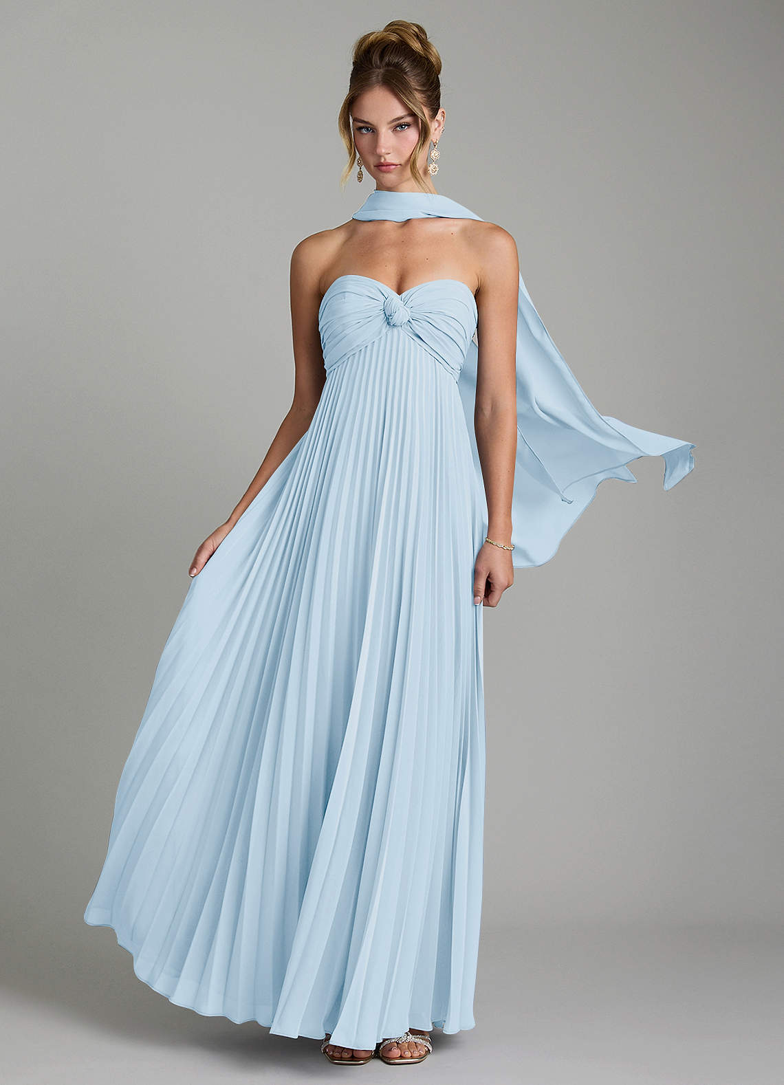 Tempest A-Line Sweetheart Chiffon Bridesmaid Dress in Sky Blue