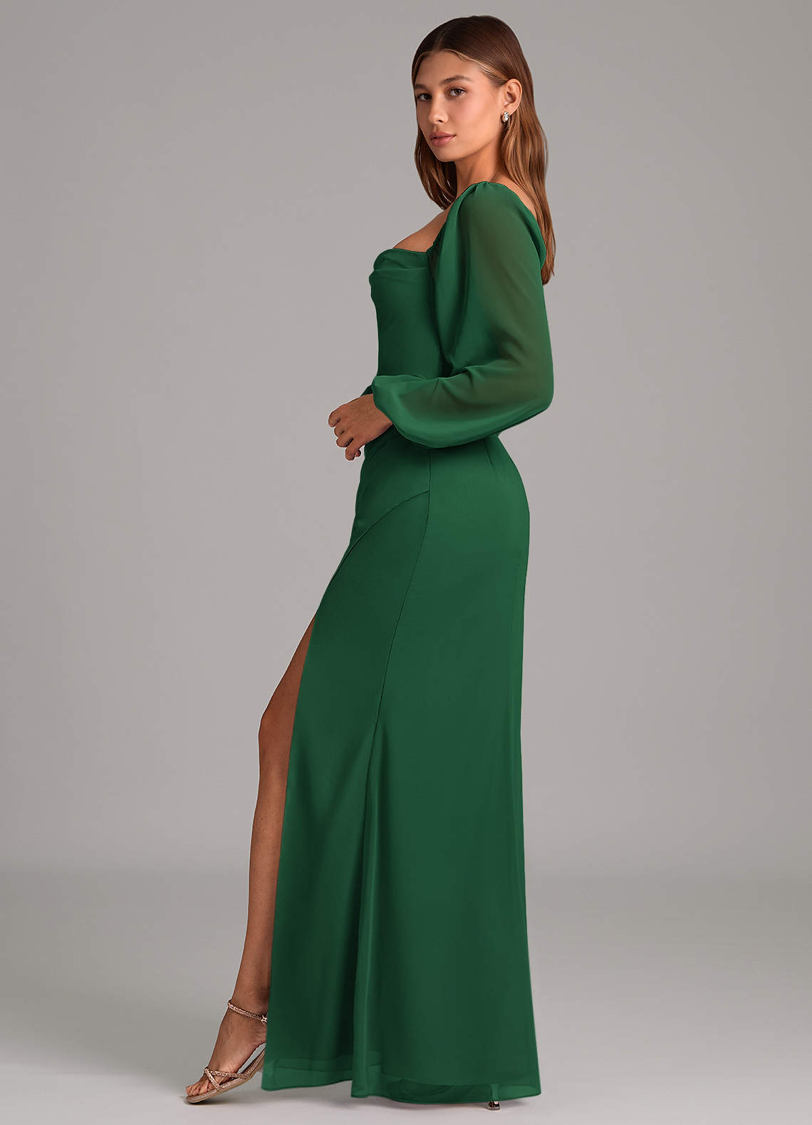 Brixley Mermaid Sweetheart Chiffon Bridesmaid Dress in Dark Green