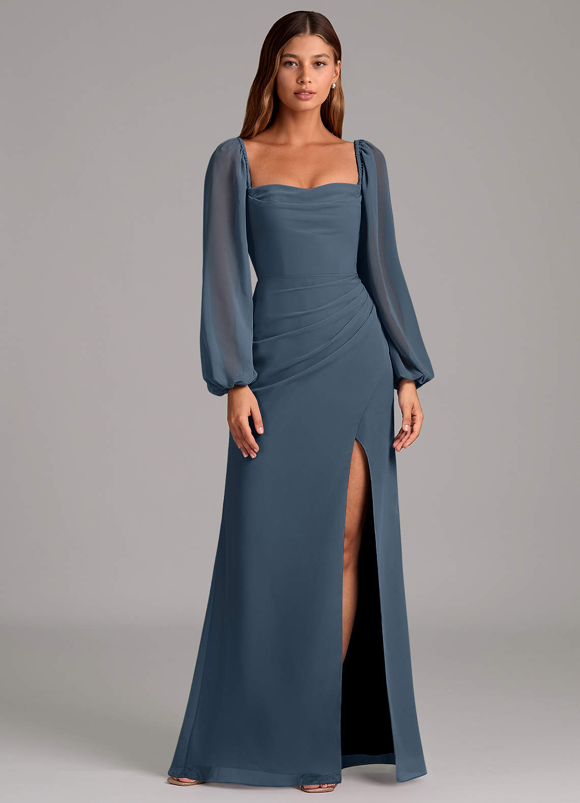 Brixley Mermaid Sweetheart Chiffon Bridesmaid Dress in Neptune