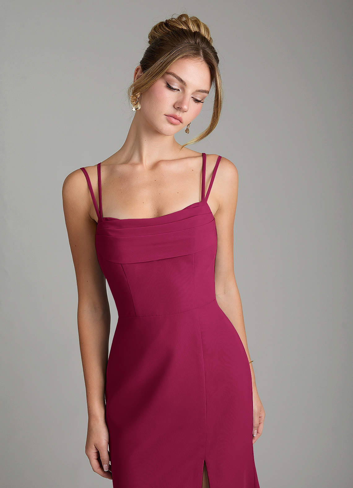 Egypt Sheath Sweetheart Chiffon Bridesmaid Dress in Burgundy