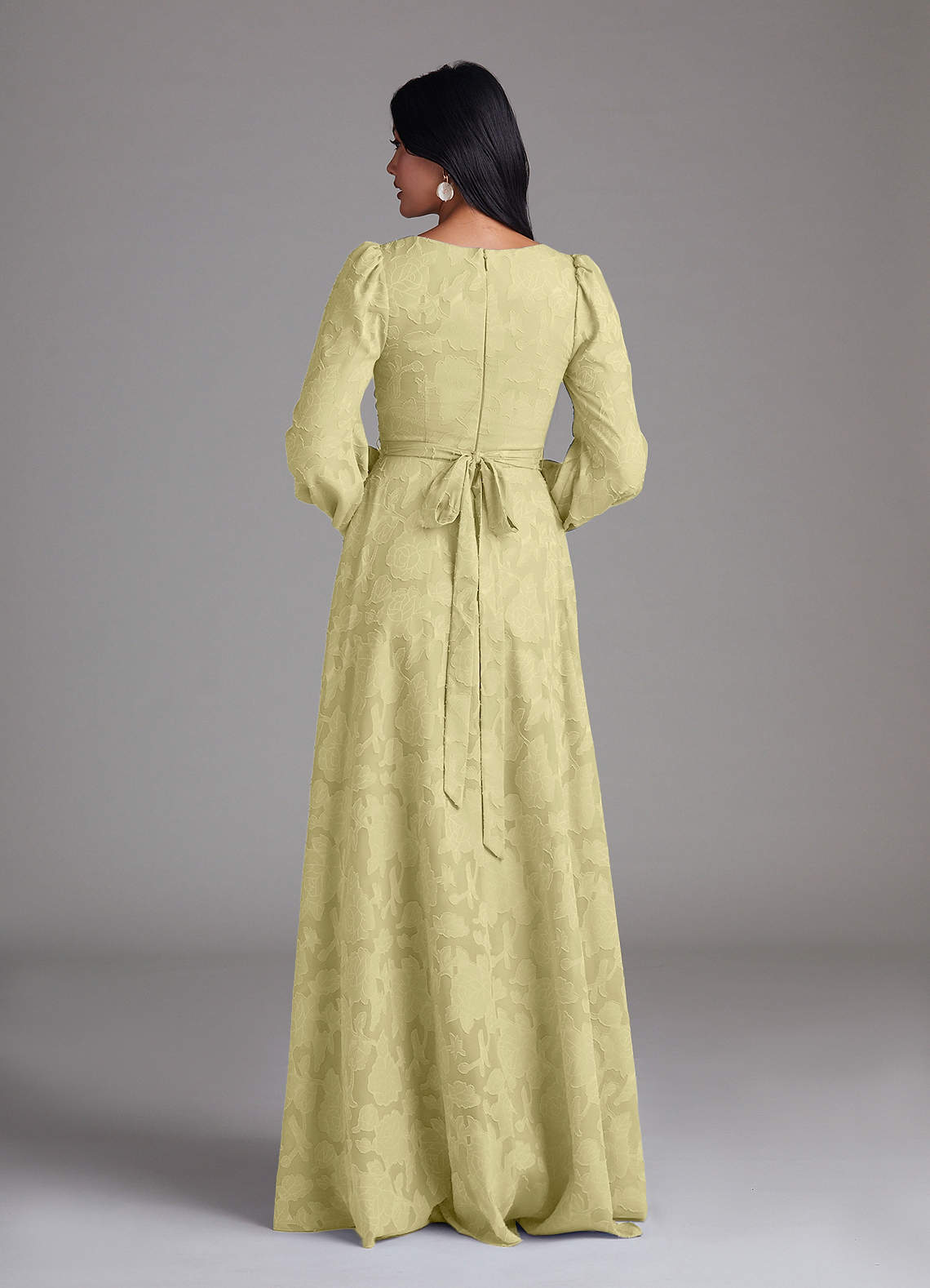 Leonia A-Line Square-Neck Stretch Satin Bridesmaid Dress in Lemon Sorbet