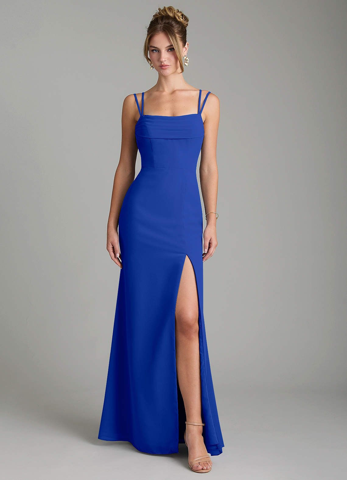Egypt Sheath Sweetheart Chiffon Bridesmaid Dress in Royal Blue