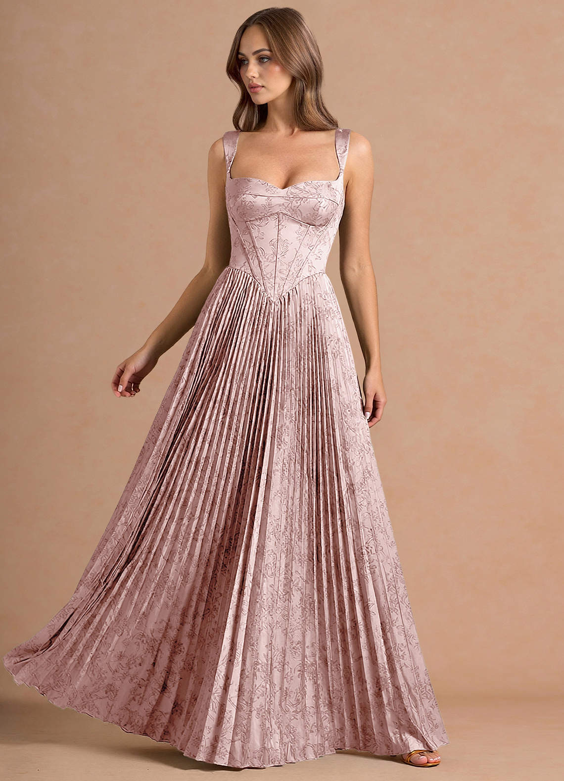 Isonelle A-Line Sweetheart Jacquard Wedding Guest Dress in Pink