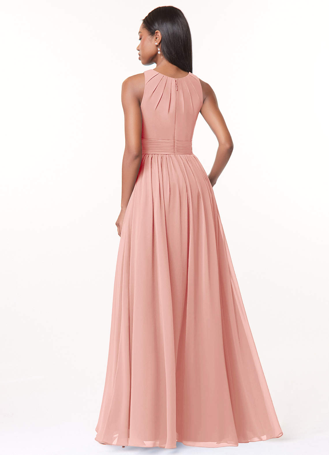 Harper A-Line Scoop-Neck Chiffon Bridesmaid Dress in Rosette