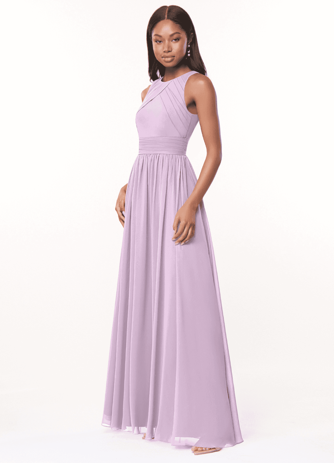 Harper A-Line Scoop-Neck Chiffon Bridesmaid Dress in Frosted Lilac