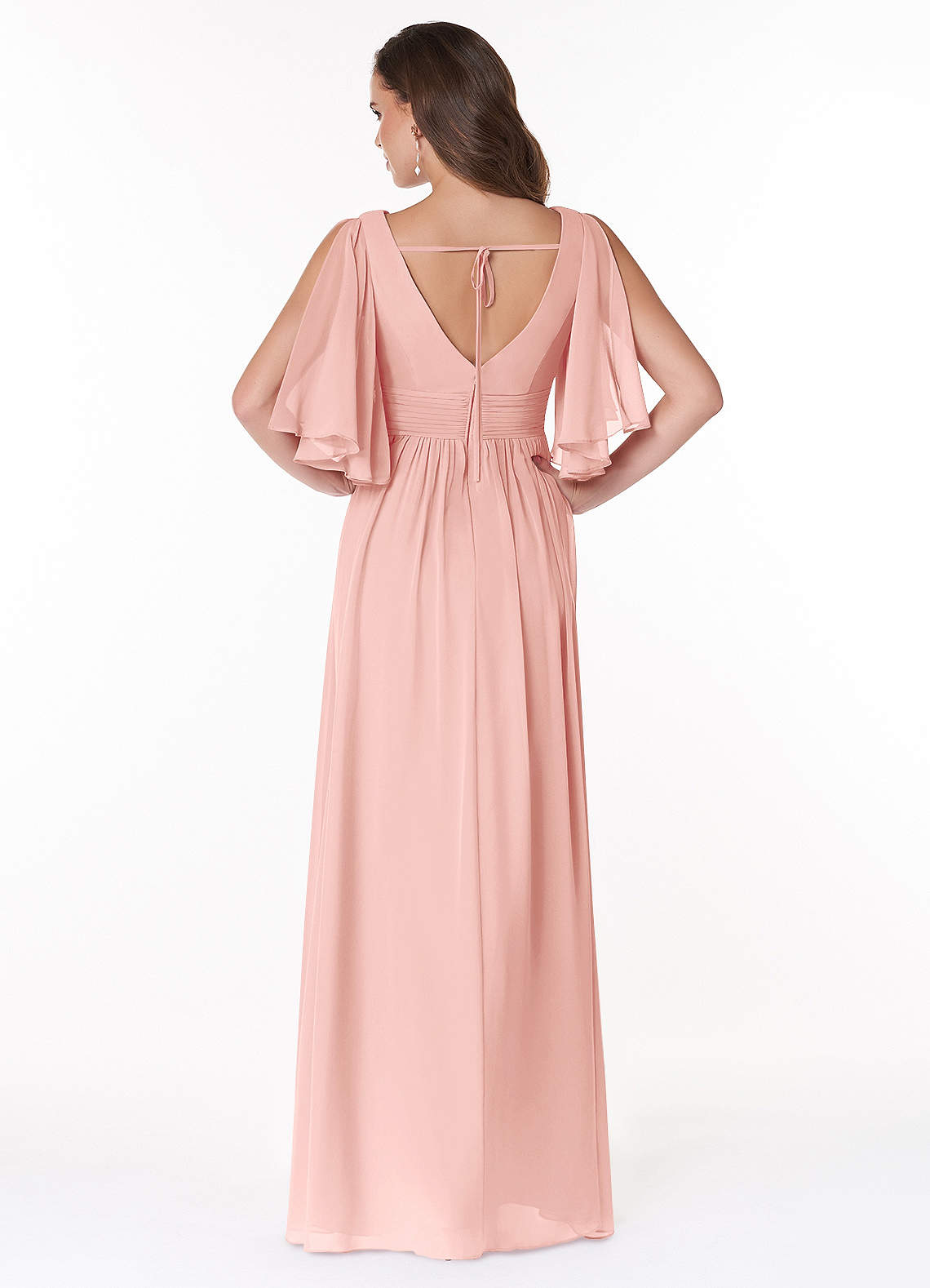 Temeka A-Line V-Neck Chiffon Bridesmaid Dress in Rosette