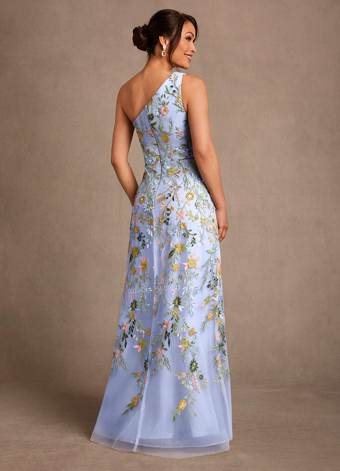 Bertie A-Line One-Shoulder Lace Mother of the Bride Dress in Ice