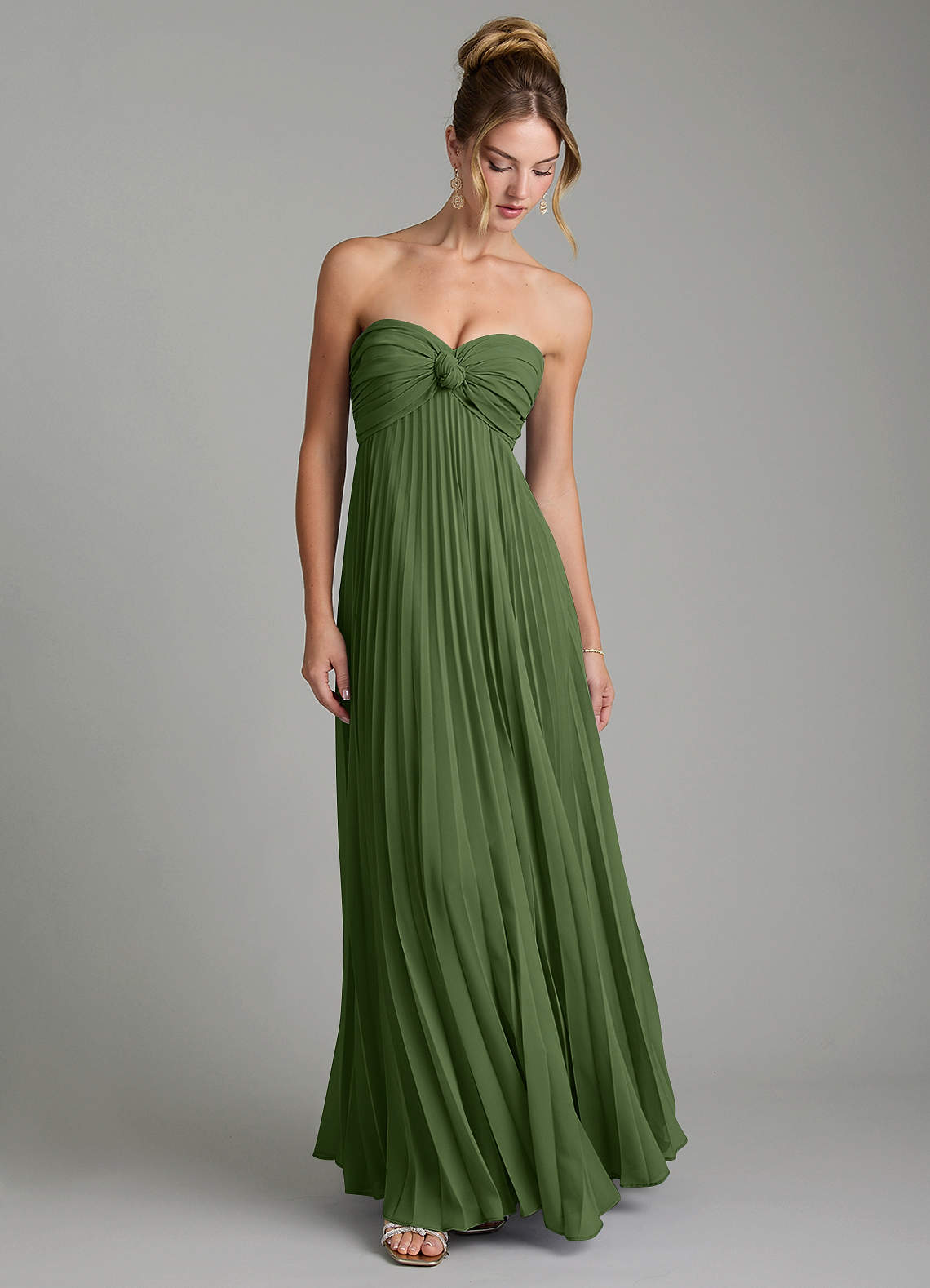 Tempest A-Line Sweetheart Chiffon Bridesmaid Dress in Olive