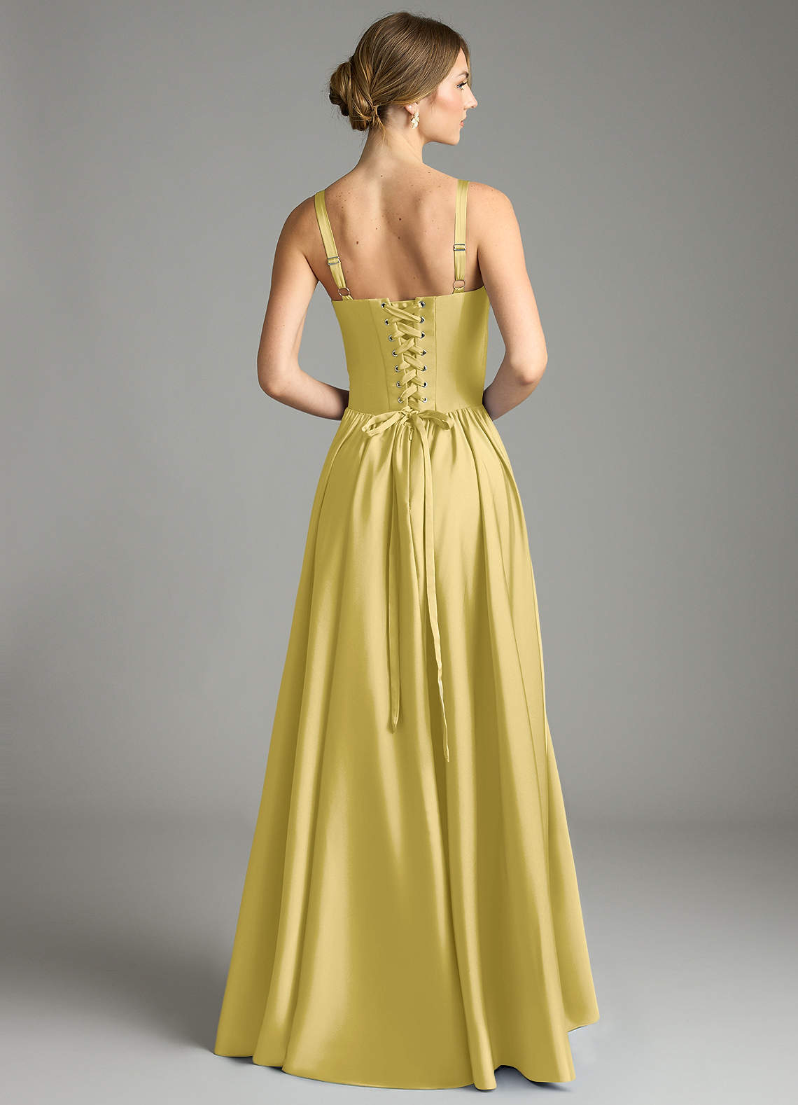 Evadina A-Line Sweetheart Stretch Satin Bridesmaid Dress in Canary