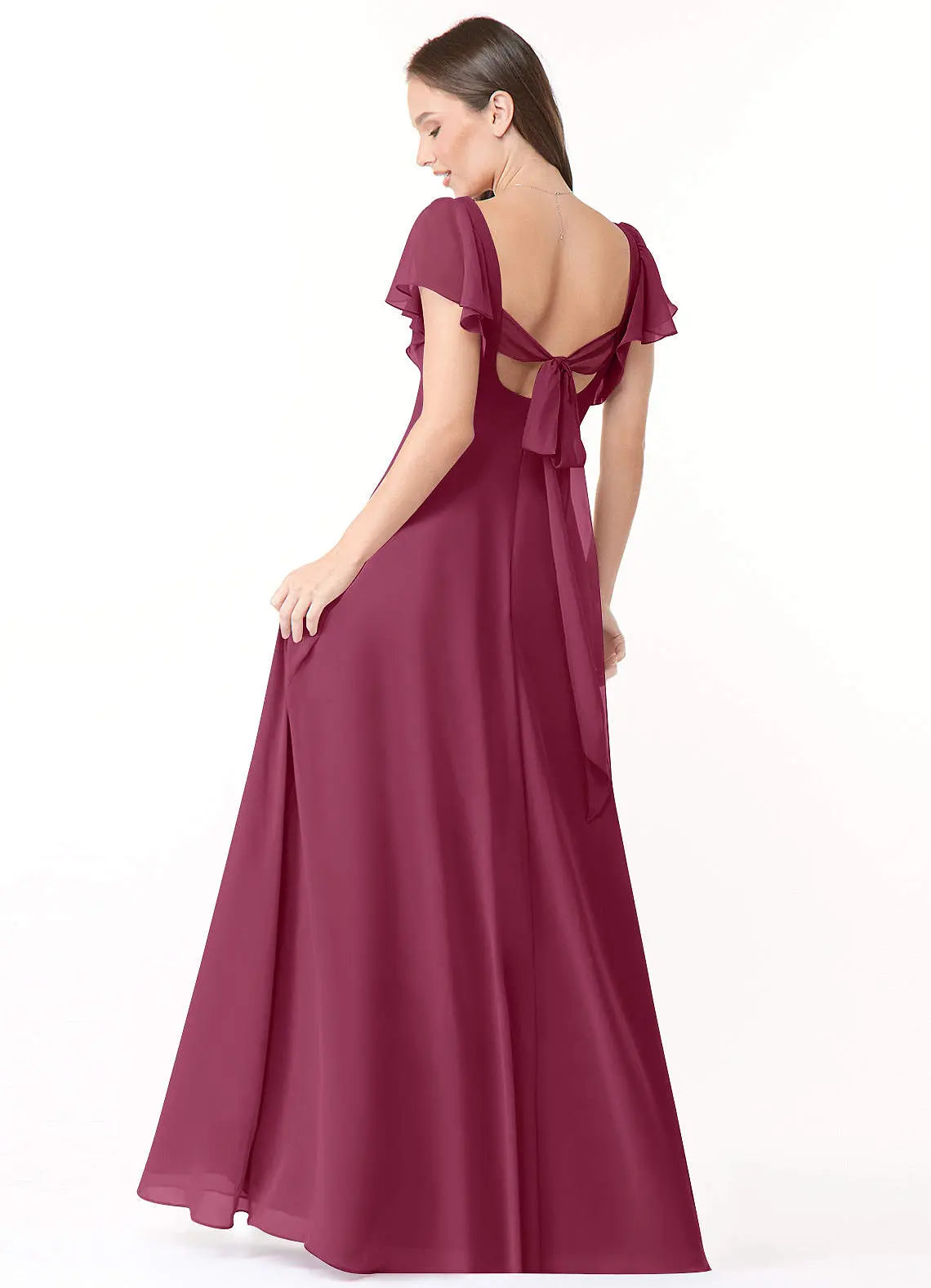 Syenna A-Line V-Neck Chiffon Bridesmaid Dress in Mulberry
