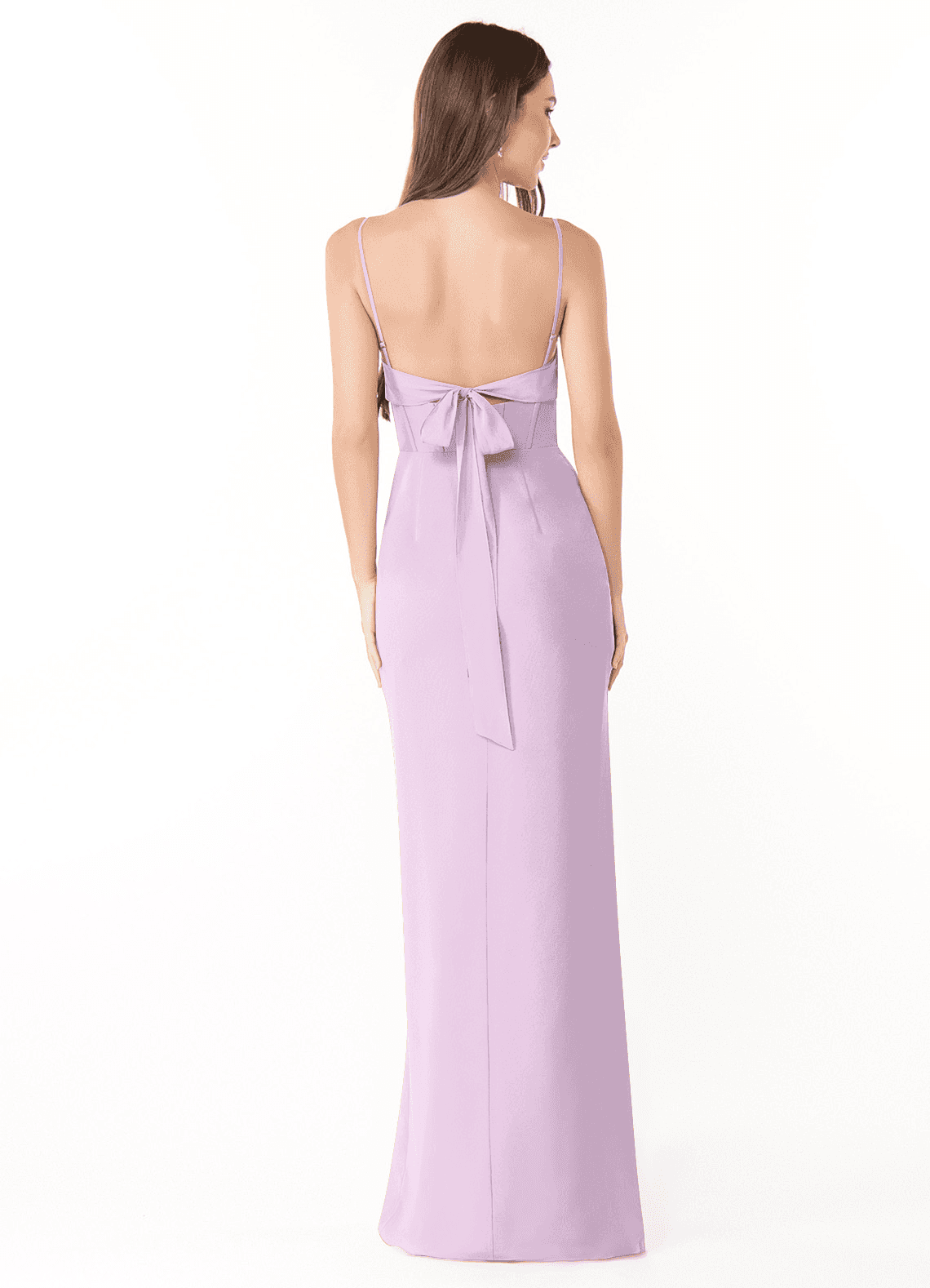 Mai Sheath Cowl-Neck Chiffon Bridesmaid Dress in Frosted Lilac