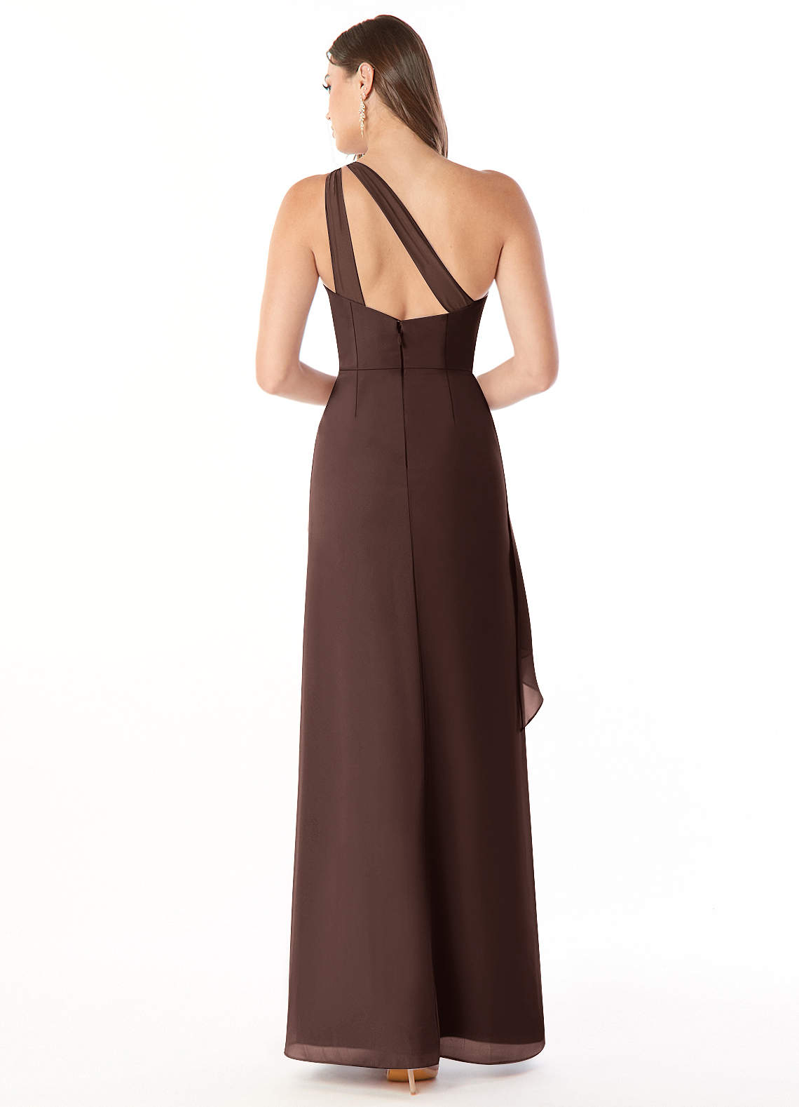 Maive Sheath One-Shoulder Chiffon Bridesmaid Dress in Ganache