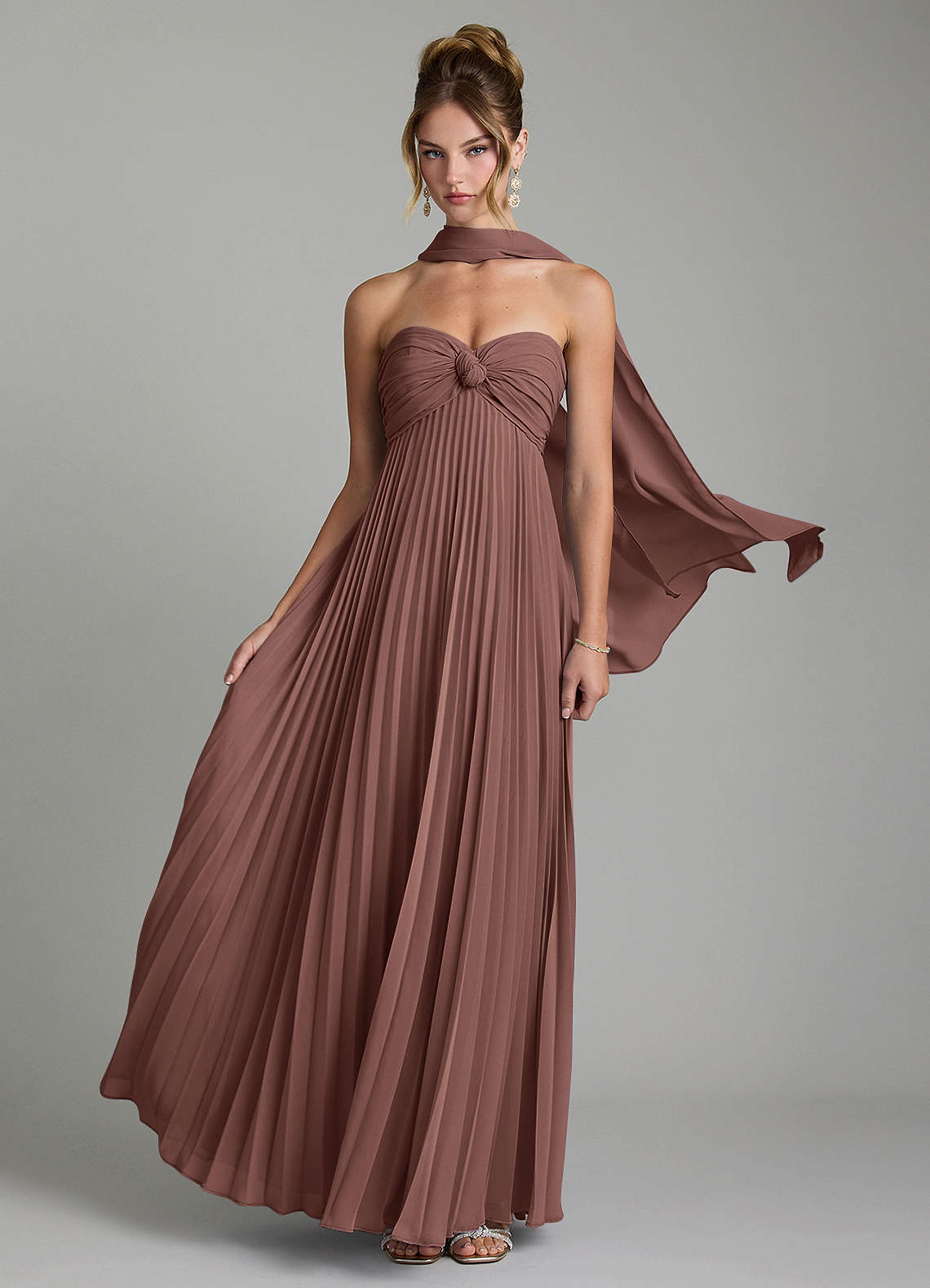 Tempest A-Line Sweetheart Chiffon Bridesmaid Dress in Espresso