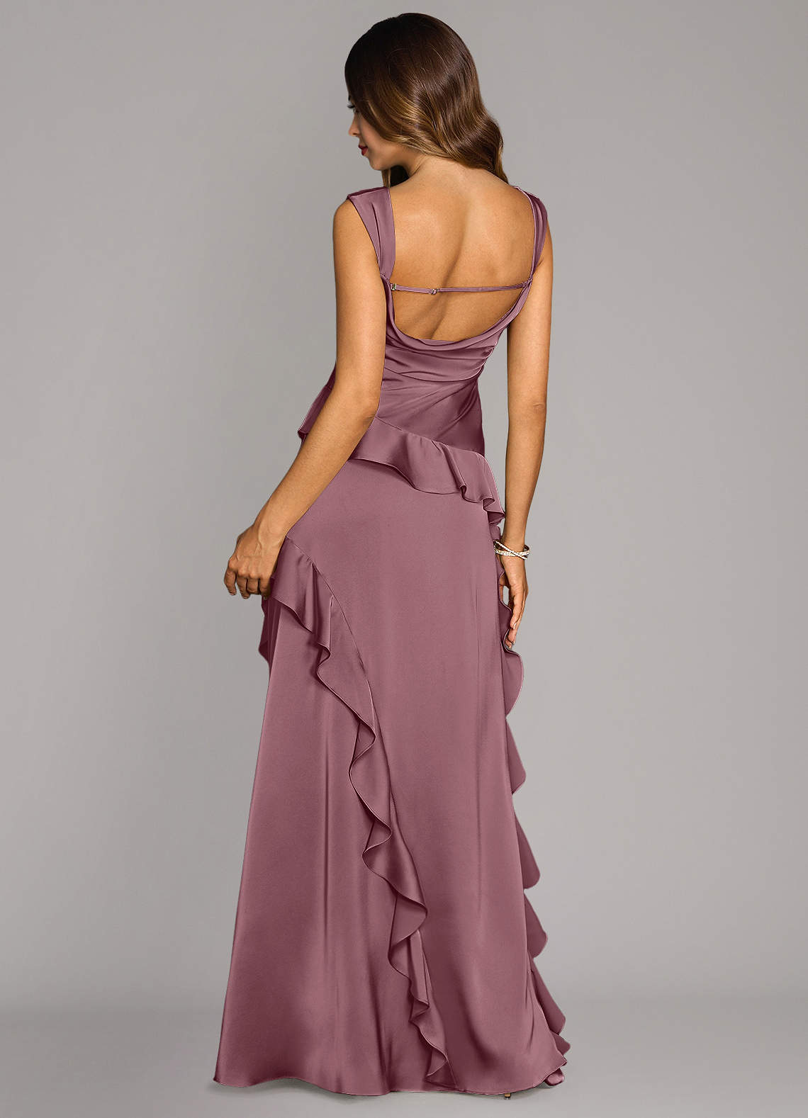 Sloane A-Line Sweetheart Stretch Satin Bridesmaid Dress in Amethyst