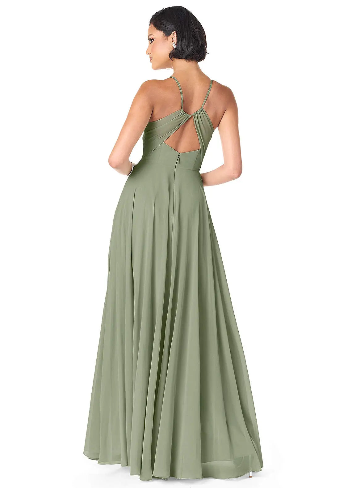 Avelina A-Line V-Neck Chiffon Bridesmaid Dress in Pistachio