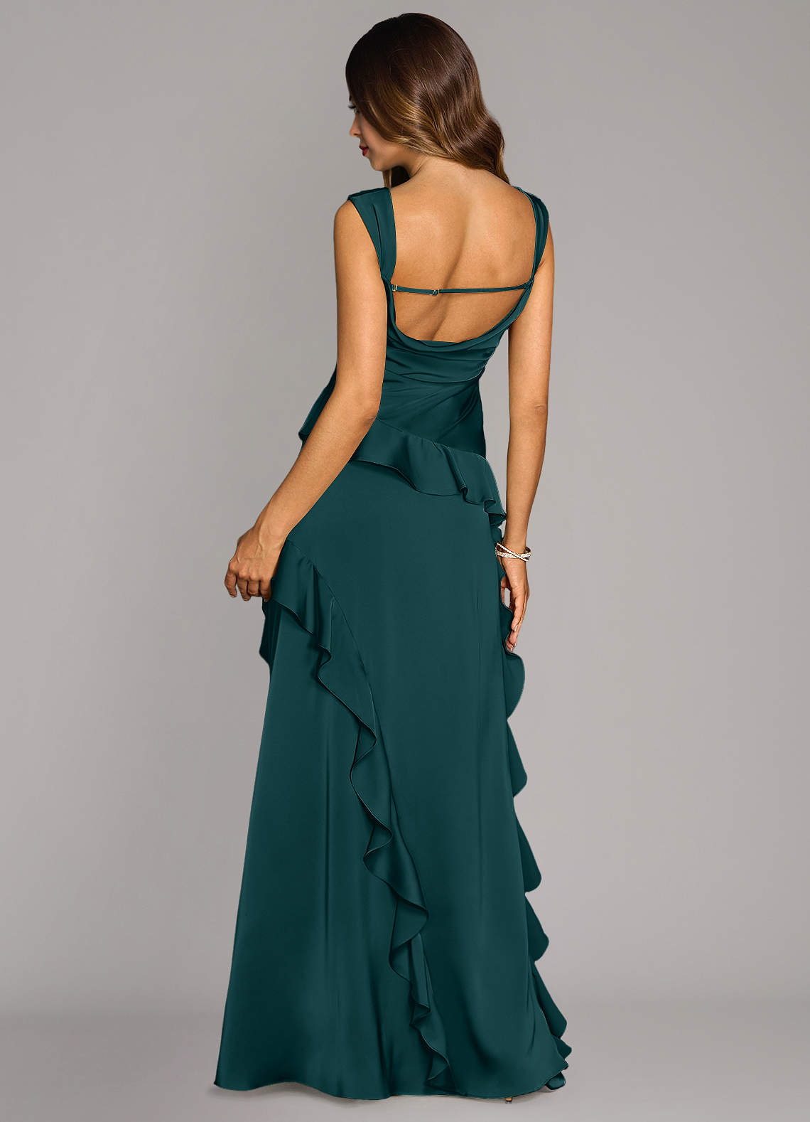 Sloane A-Line Sweetheart Stretch Satin Bridesmaid Dress in Pine