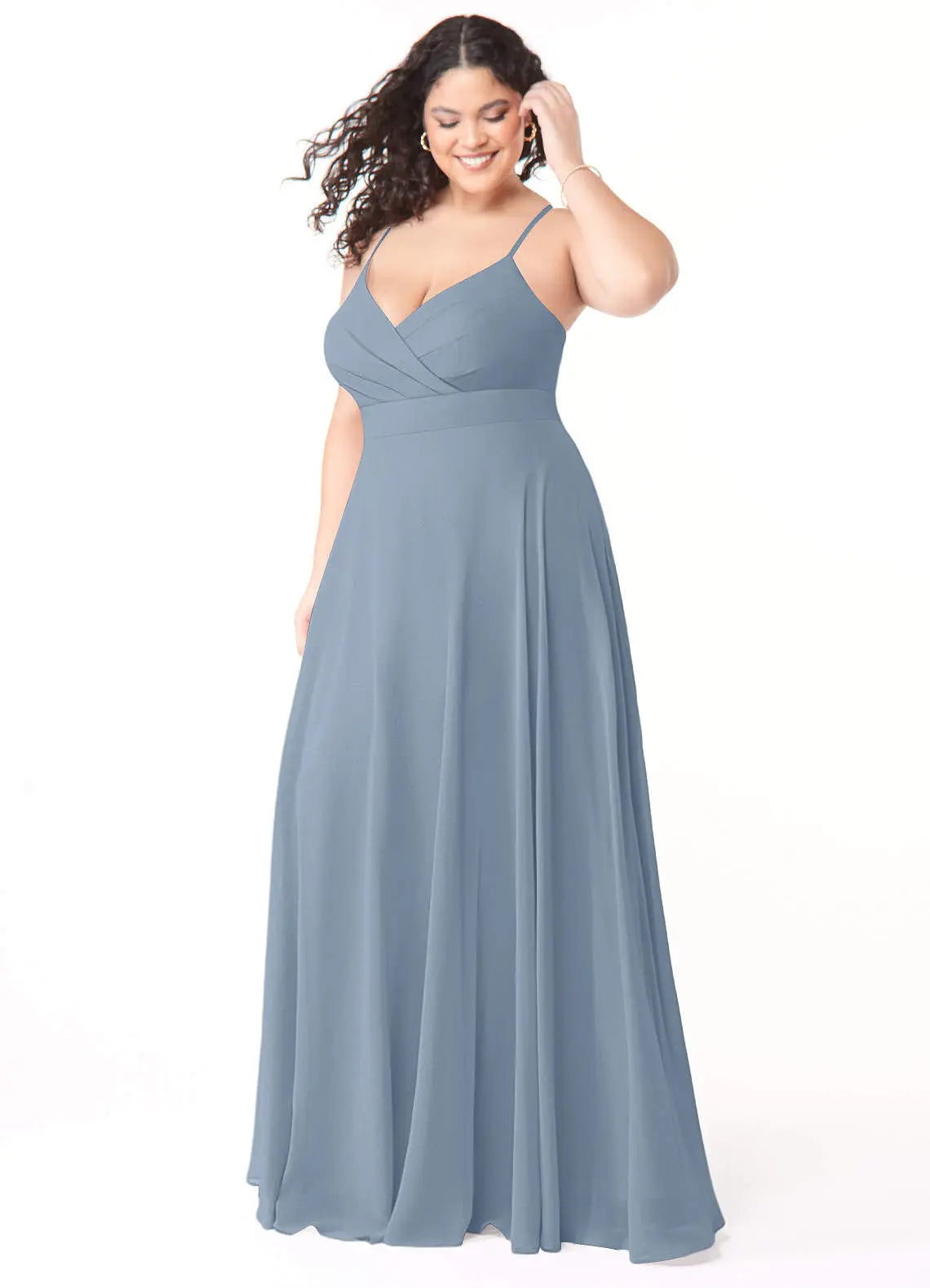 Avelina A-Line V-Neck Chiffon Bridesmaid Dress