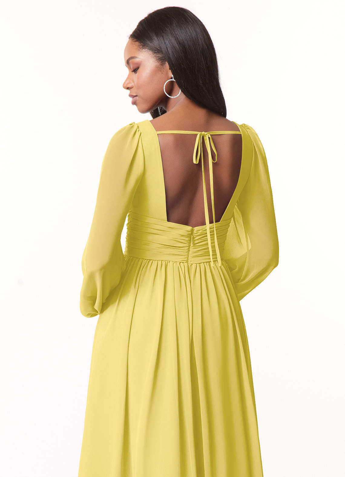 Norah A-Line V-Neck Chiffon Bridesmaid Dress in Canary