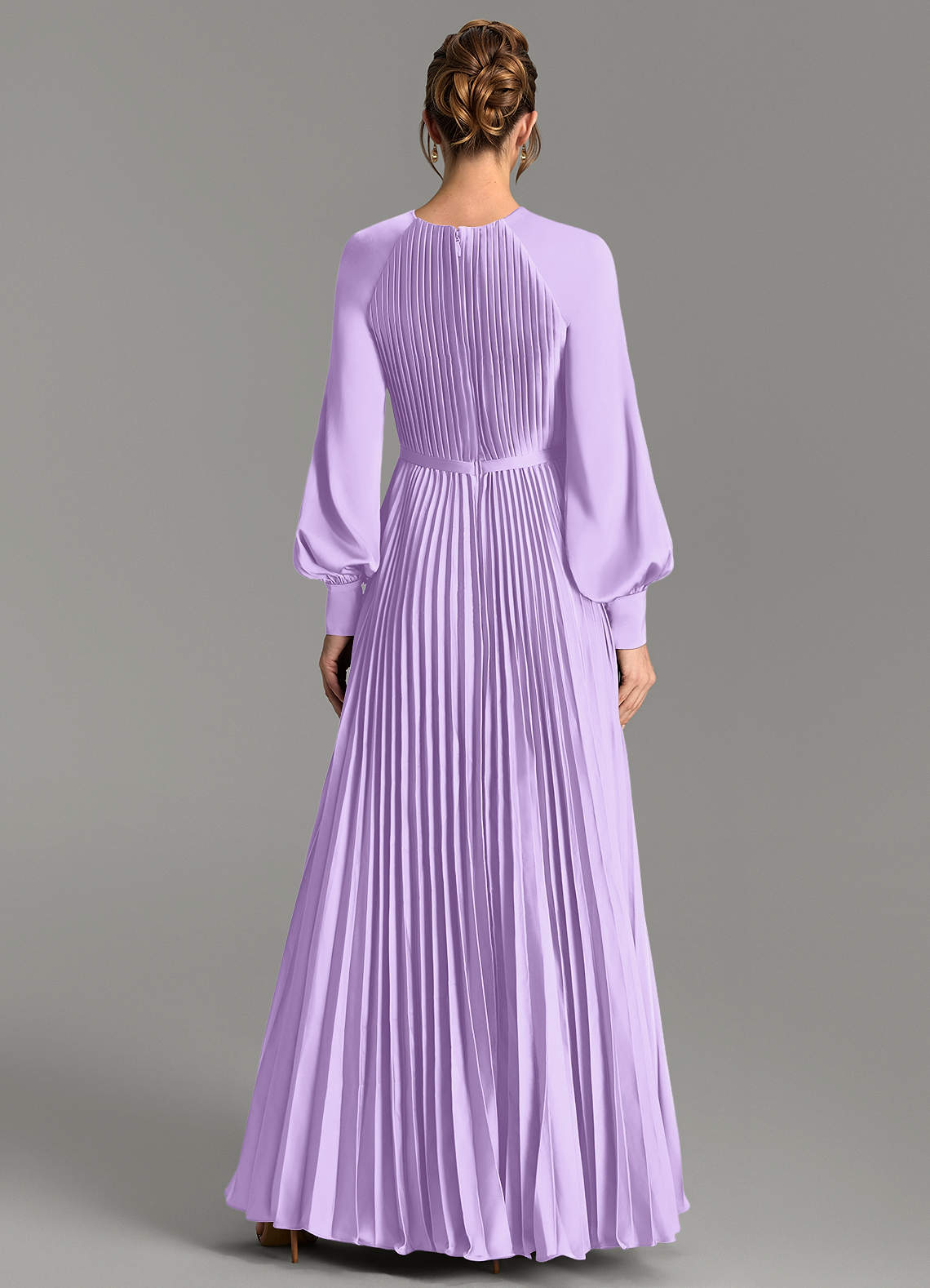 Grayson A-Line Scoop-Neck Stretch Satin Bridesmaid Dress in Lilac