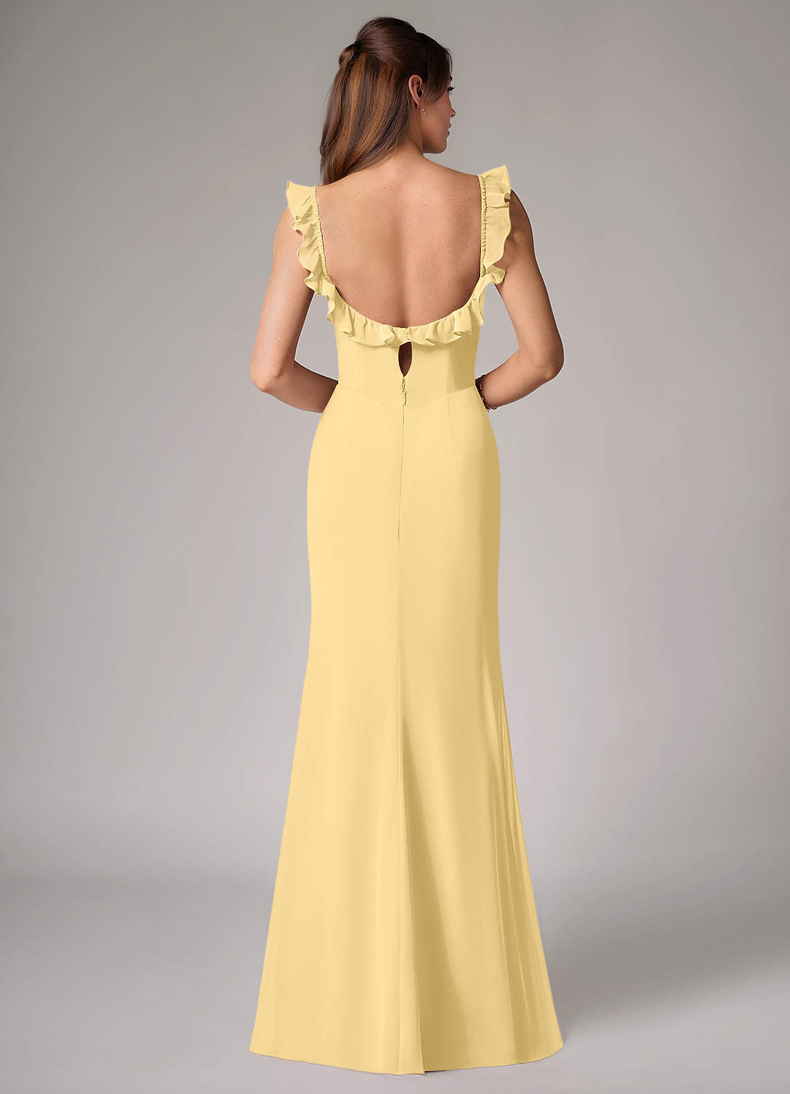 Callie Mermaid Scoop-Neck Chiffon Bridesmaid Dress in Butter