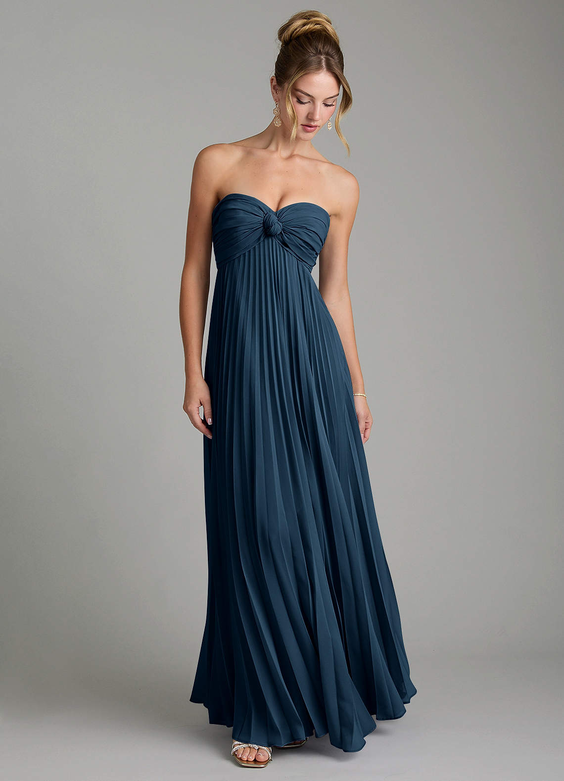 Tempest A-Line Sweetheart Chiffon Bridesmaid Dress in Dark Navy