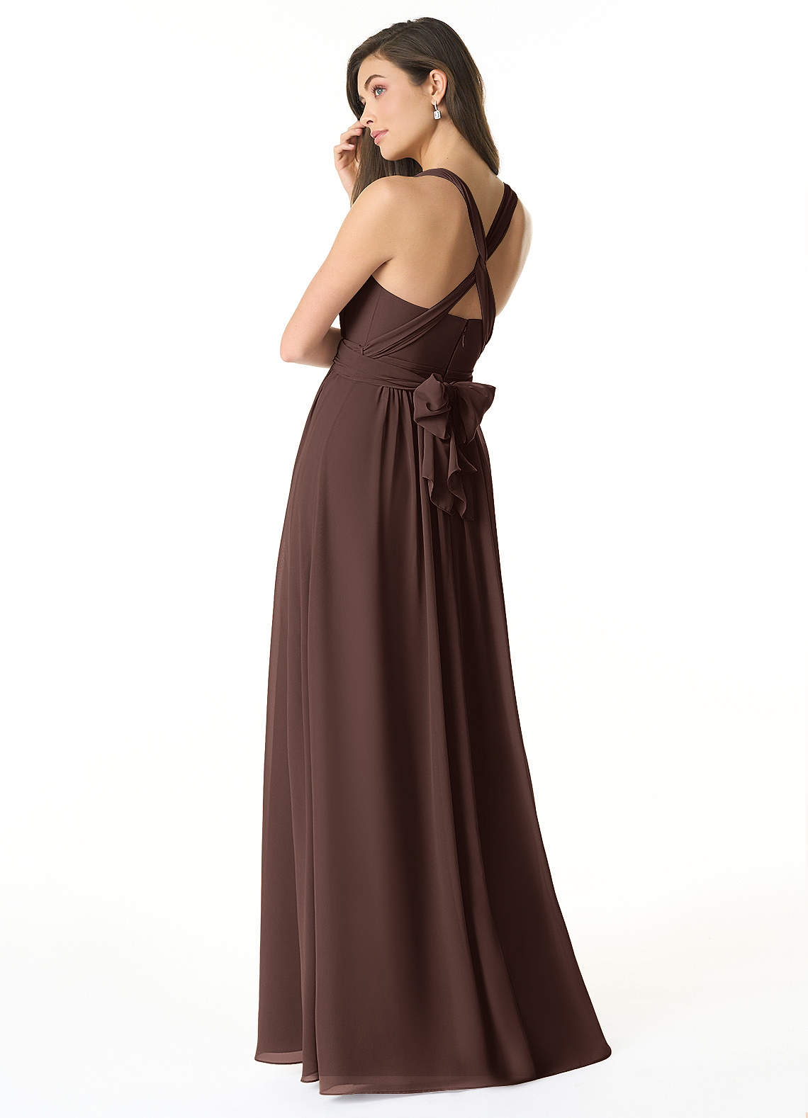 Olani A-Line V-Neck Chiffon Bridesmaid Dress in Ganache