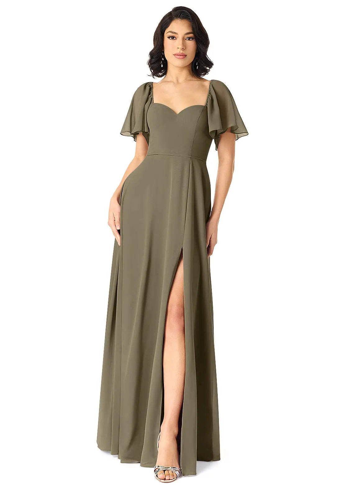 Chloe A-Line Sweetheart Chiffon Bridesmaid Dress in Willow Green