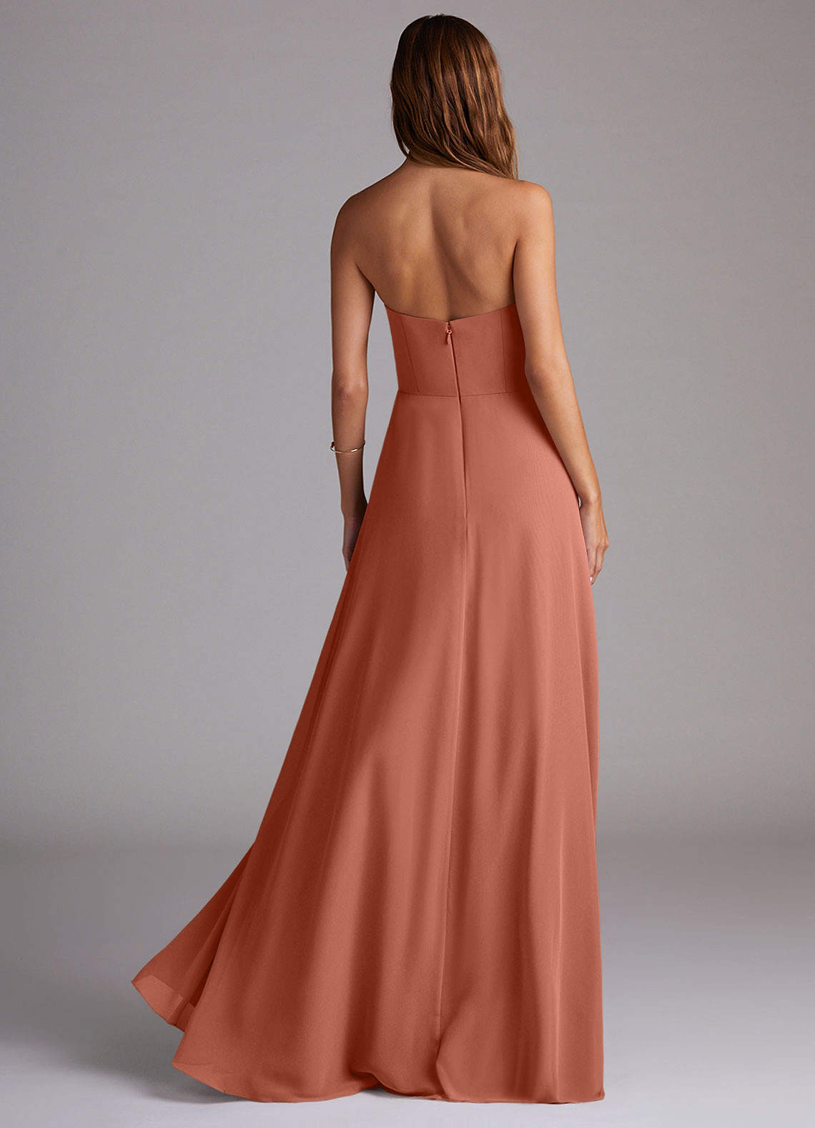 Wren A-Line Straight-Neck Chiffon Bridesmaid Dress in MAI TAI