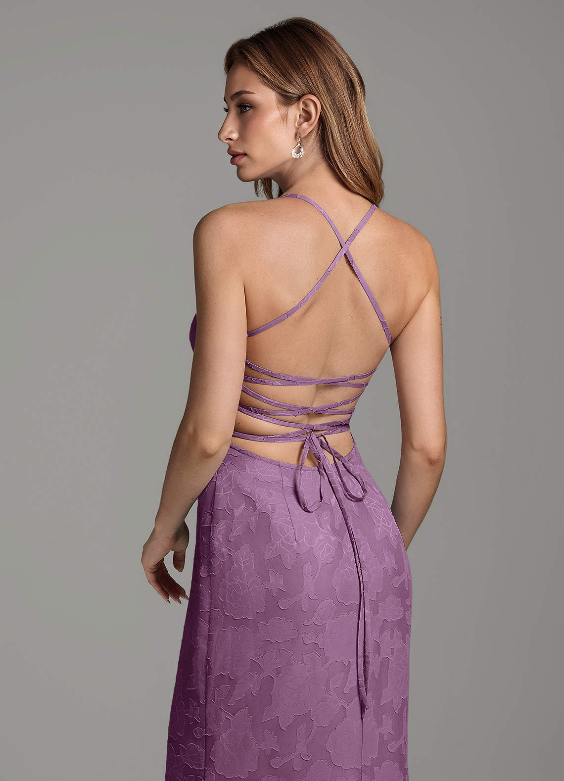 Dara Mermaid Sweetheart Floral Burnout Bridesmaid Dress in Wisteria