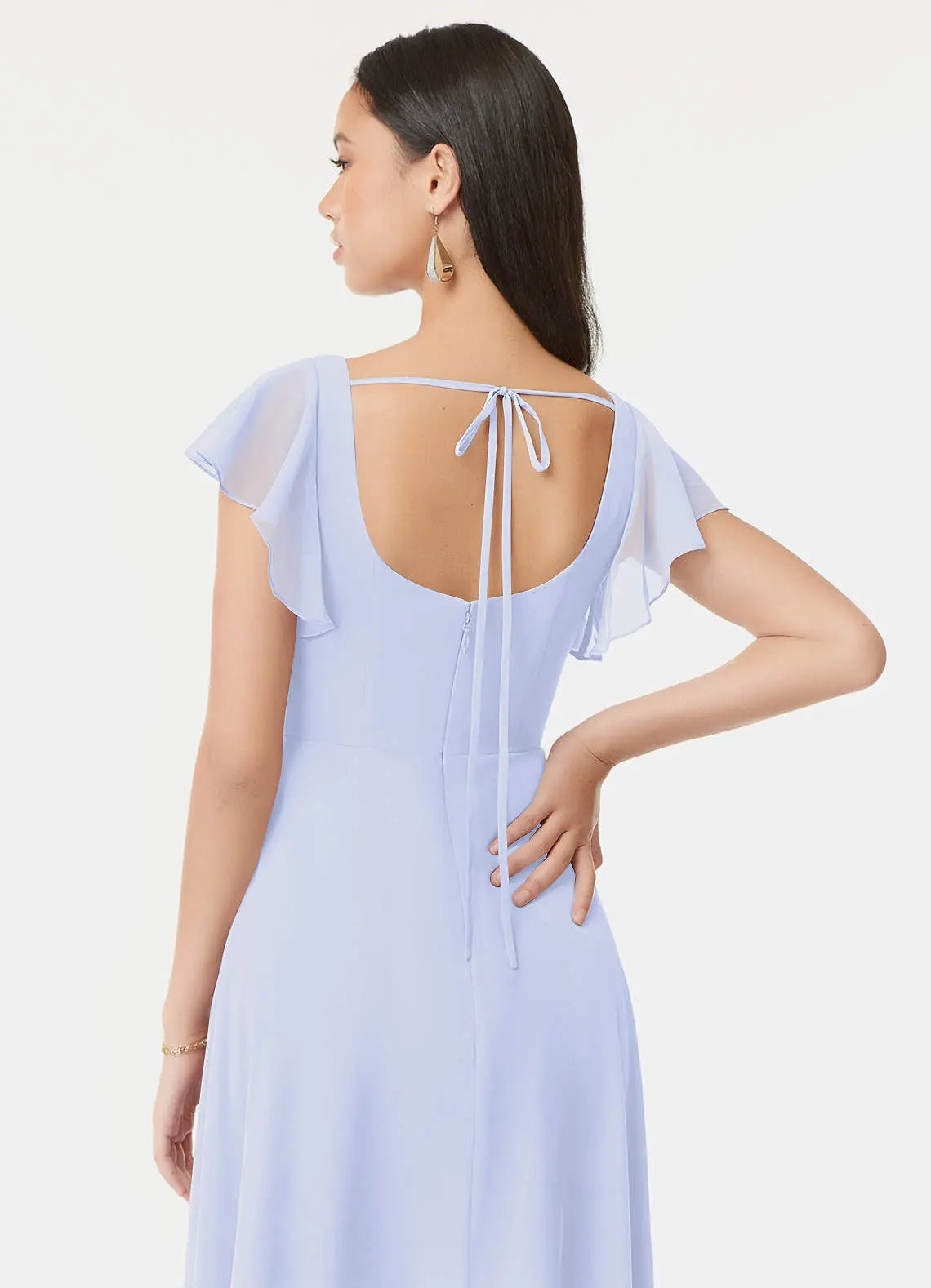 Bondi A-Line Square-Neck Chiffon Bridesmaid Dress in Lavender