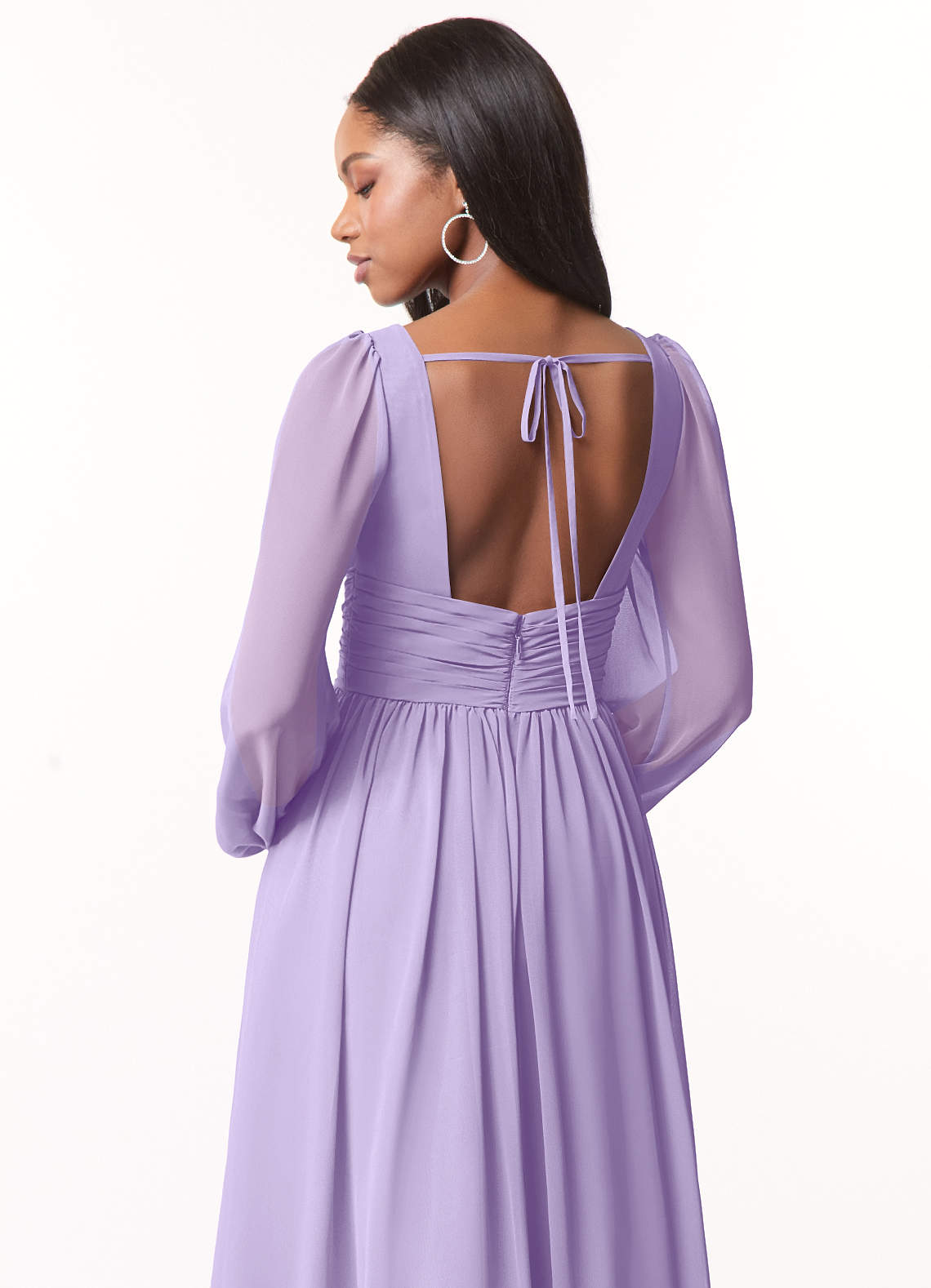 Norah A-Line V-Neck Chiffon Bridesmaid Dress in Lilac