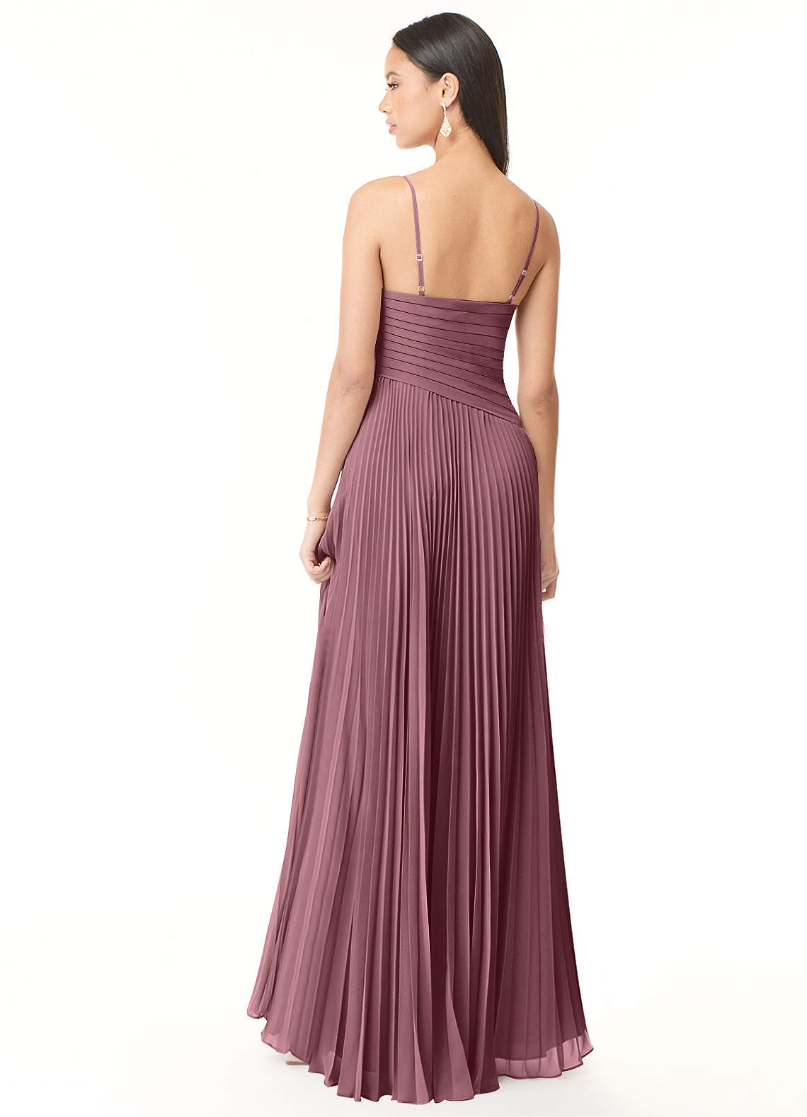 Vini A-Line V-Neck Chiffon Bridesmaid Dress in Amethyst