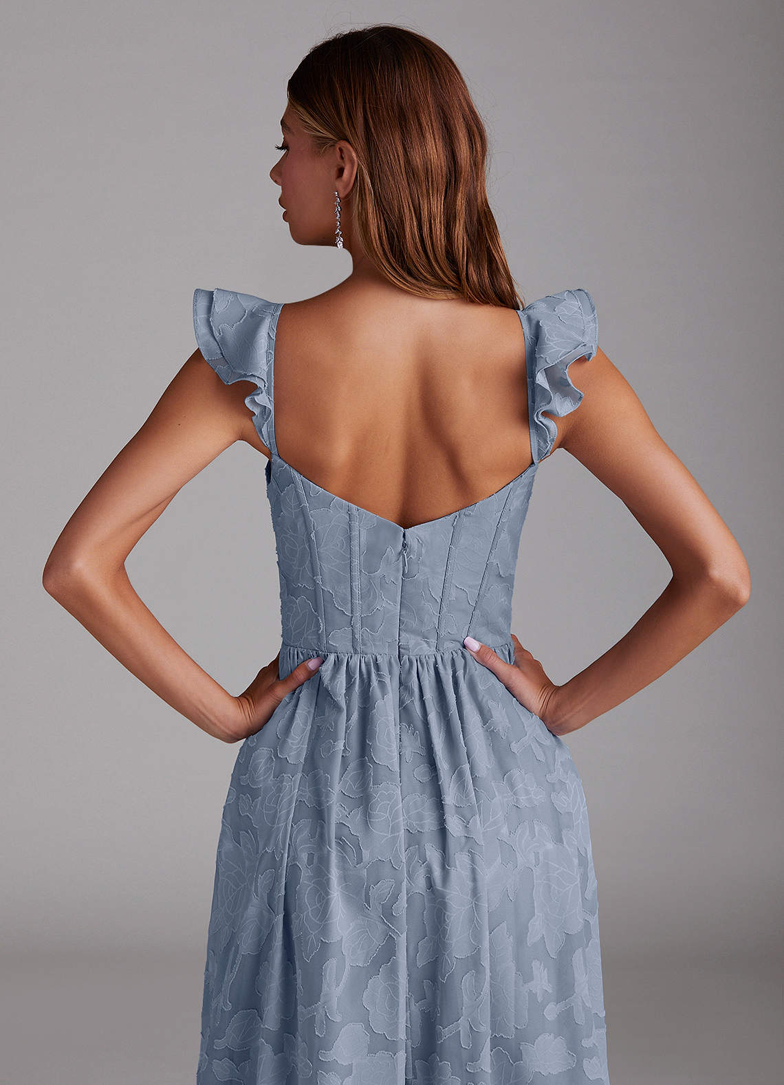 Denisse A-Line Sweetheart Floral Burnout Bridesmaid Dress
