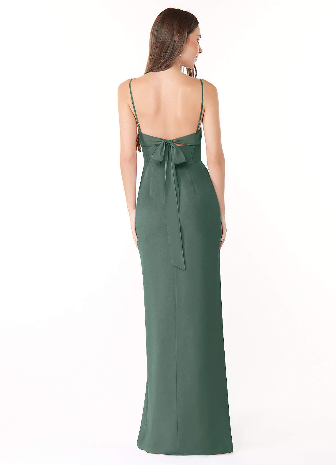 Mai Sheath Cowl-Neck Chiffon Bridesmaid Dress in Sea Moss
