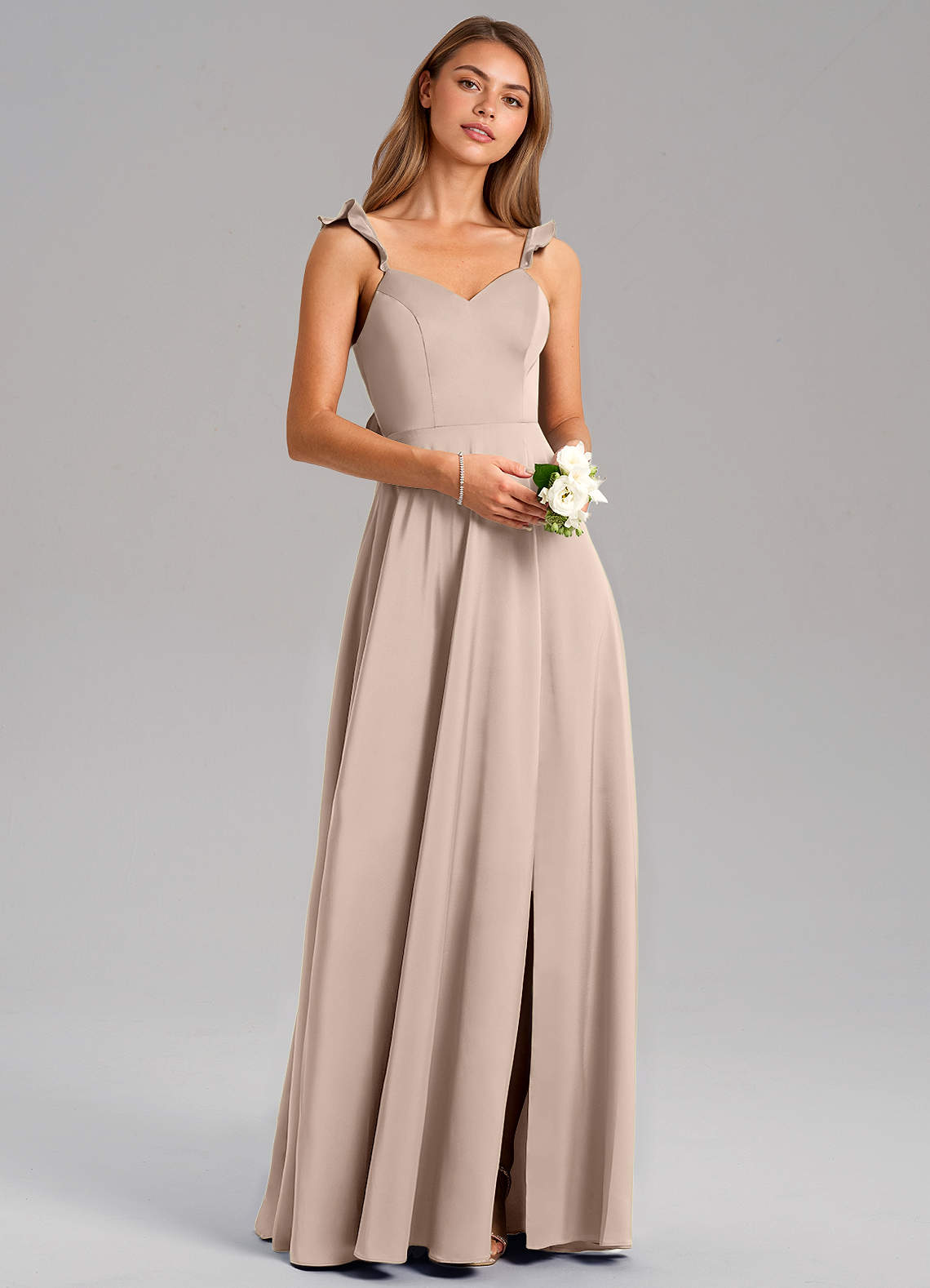 Everett A-Line V-Neck Chiffon Bridesmaid Dress in English Rose
