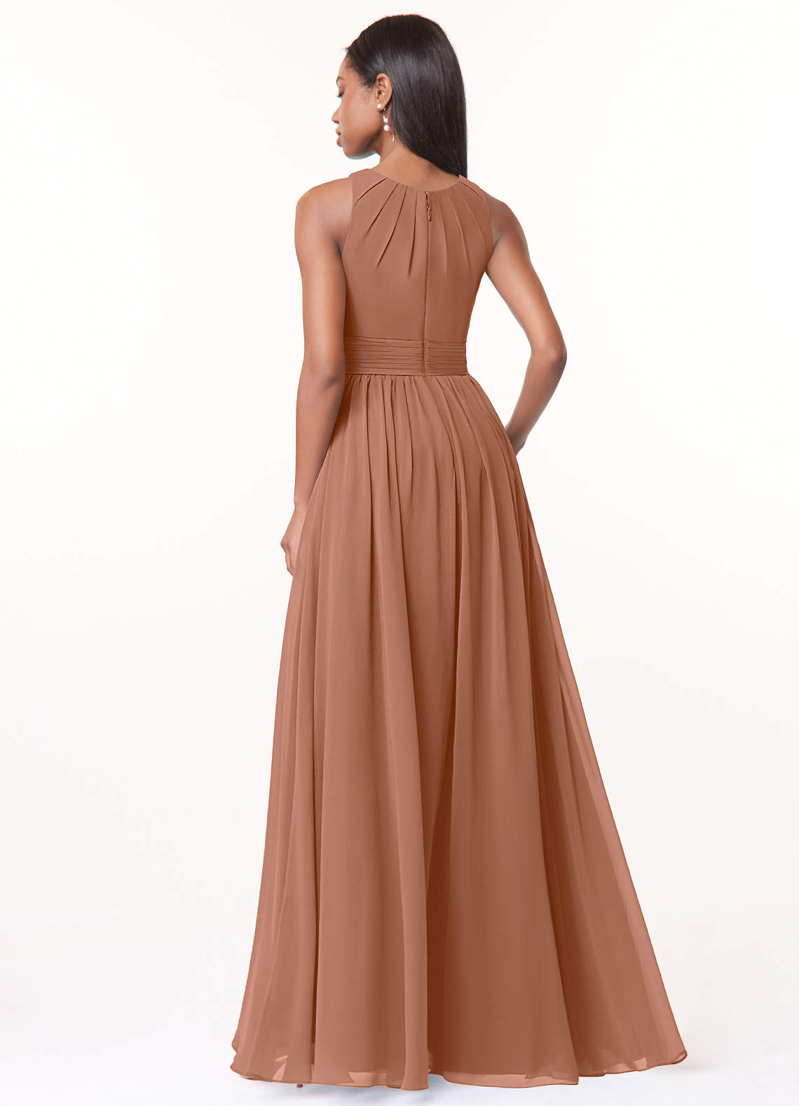 Harper A-Line Scoop-Neck Chiffon Bridesmaid Dress in Bronzer