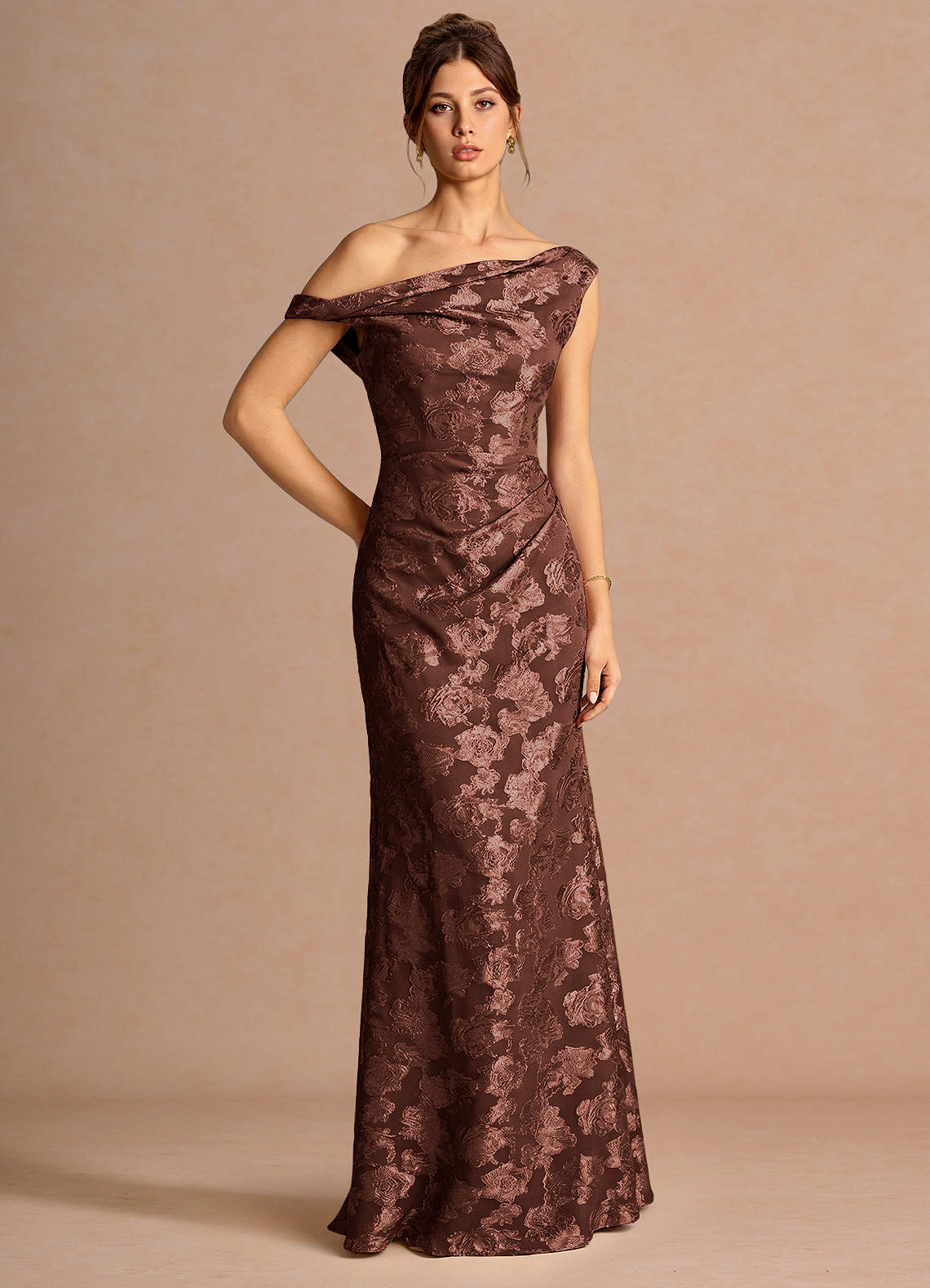 Kismet Mermaid One-Shoulder Fil Coupé Wedding Guest Dress in Lemon Sorbet