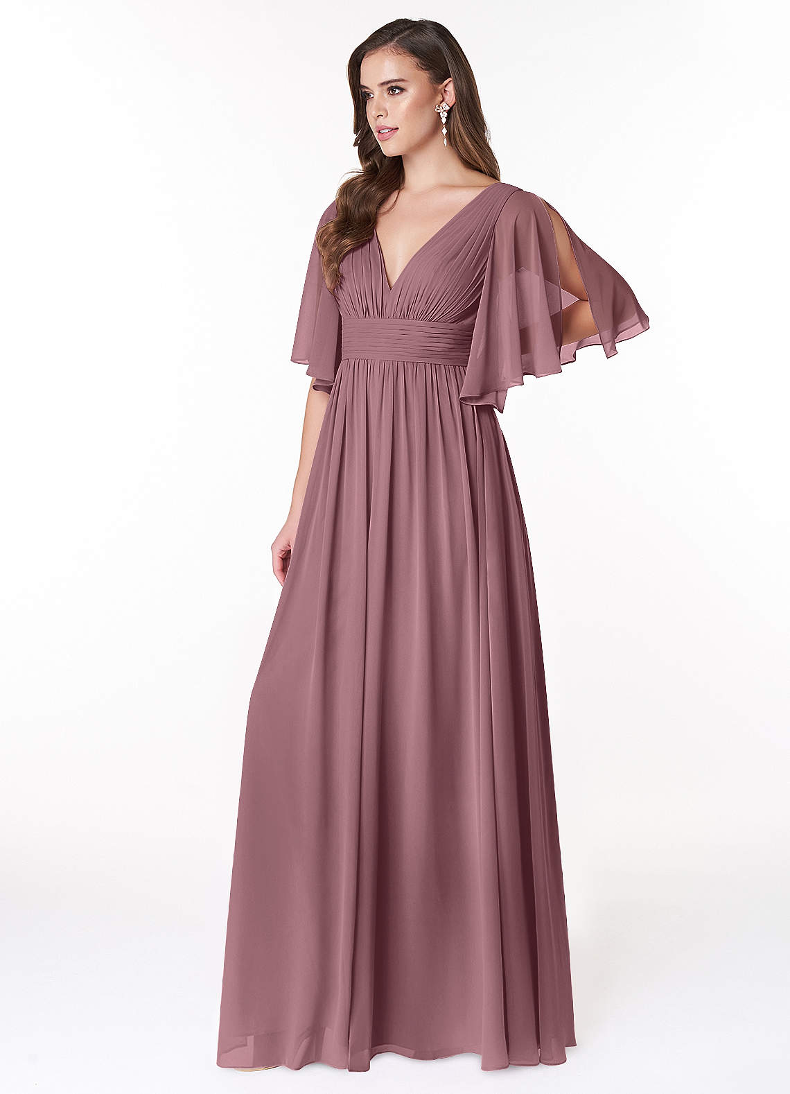 Temeka A-Line V-Neck Chiffon Bridesmaid Dress in Amethyst